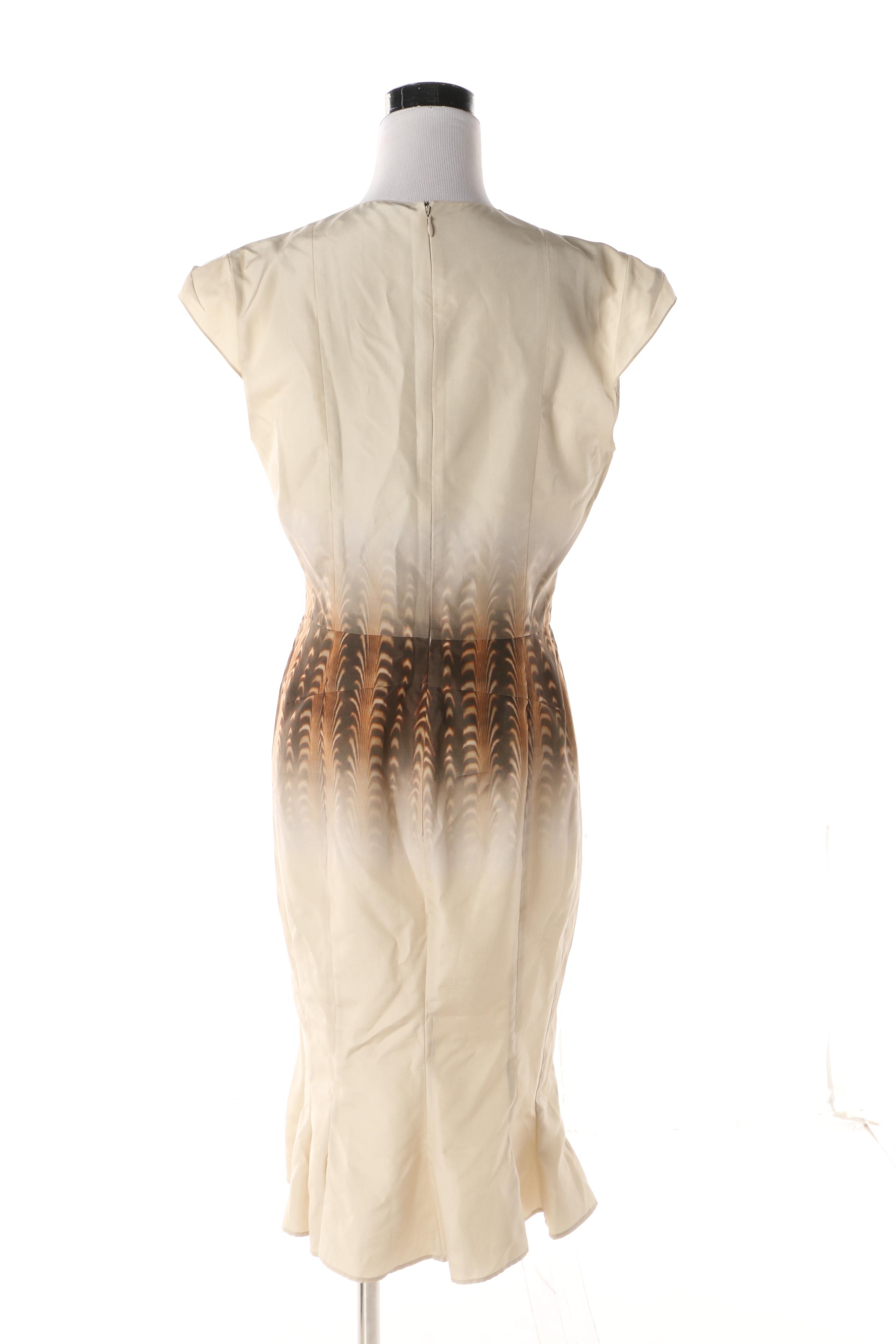 Women's Vintage Yves Saint Laurent Silk Flare Skirt Midi Dress