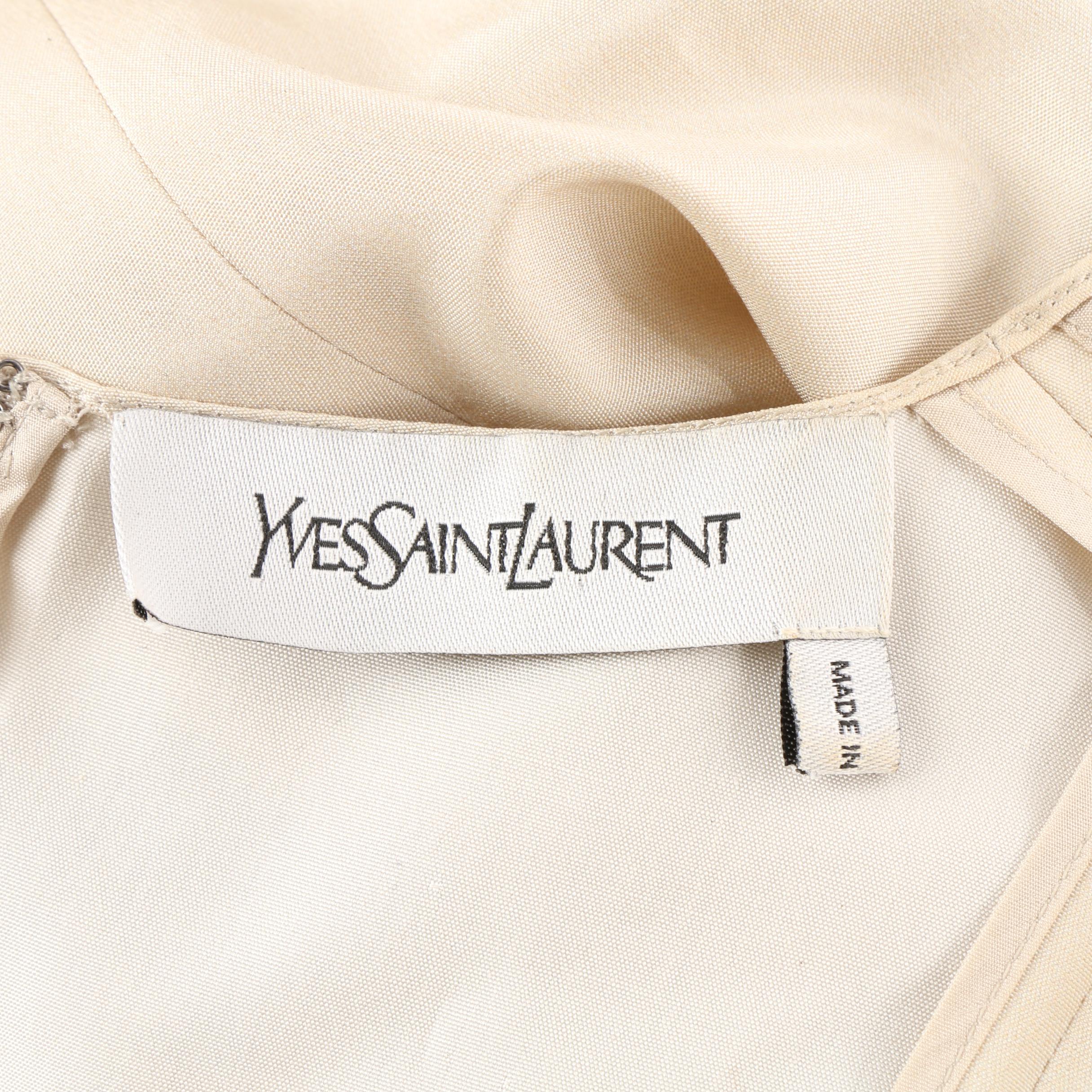 Women's Vintage Yves Saint Laurent Silk Flare Skirt Midi Dress