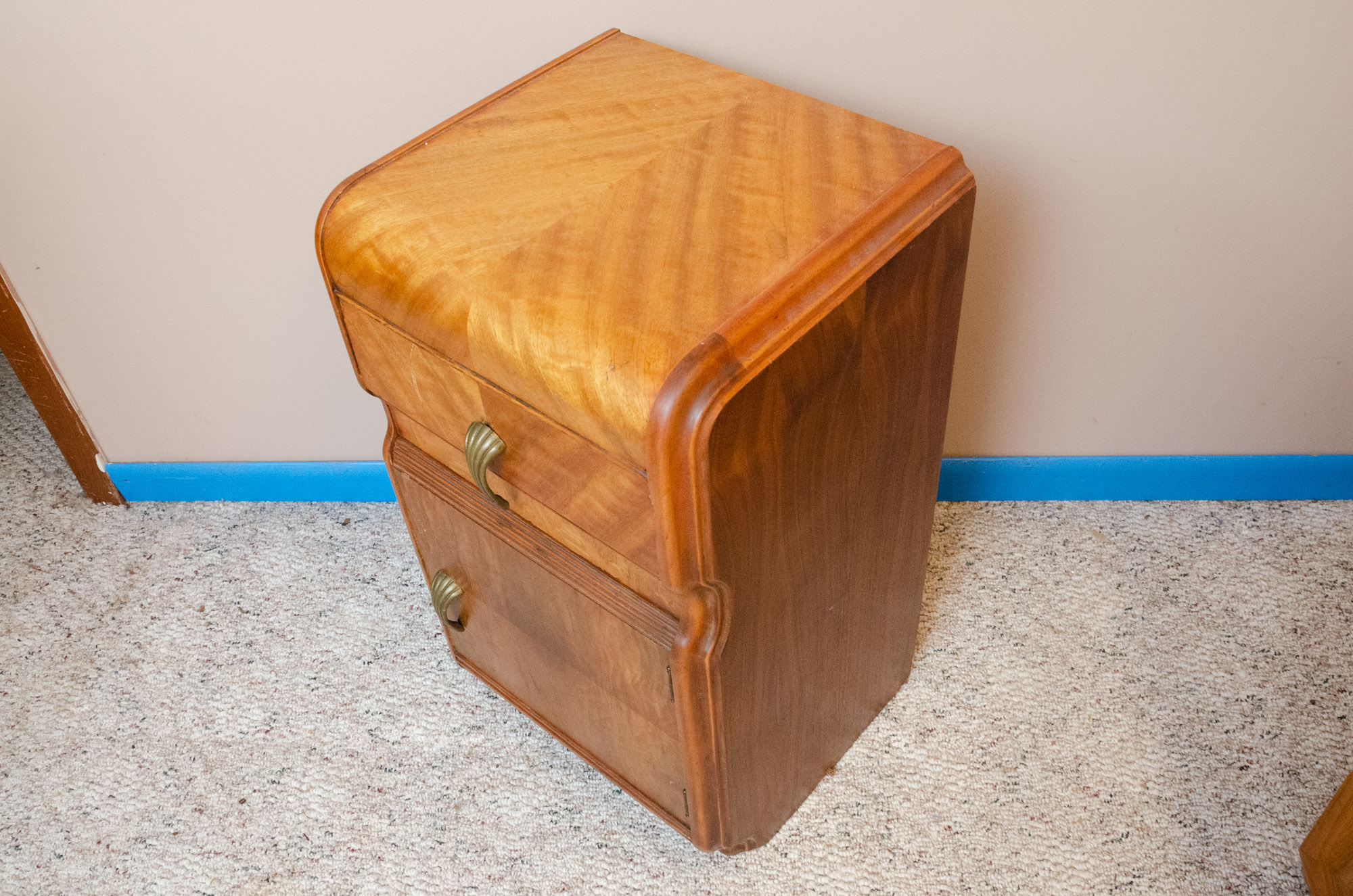 1940s Art Deco Style Waterfall Nightstand