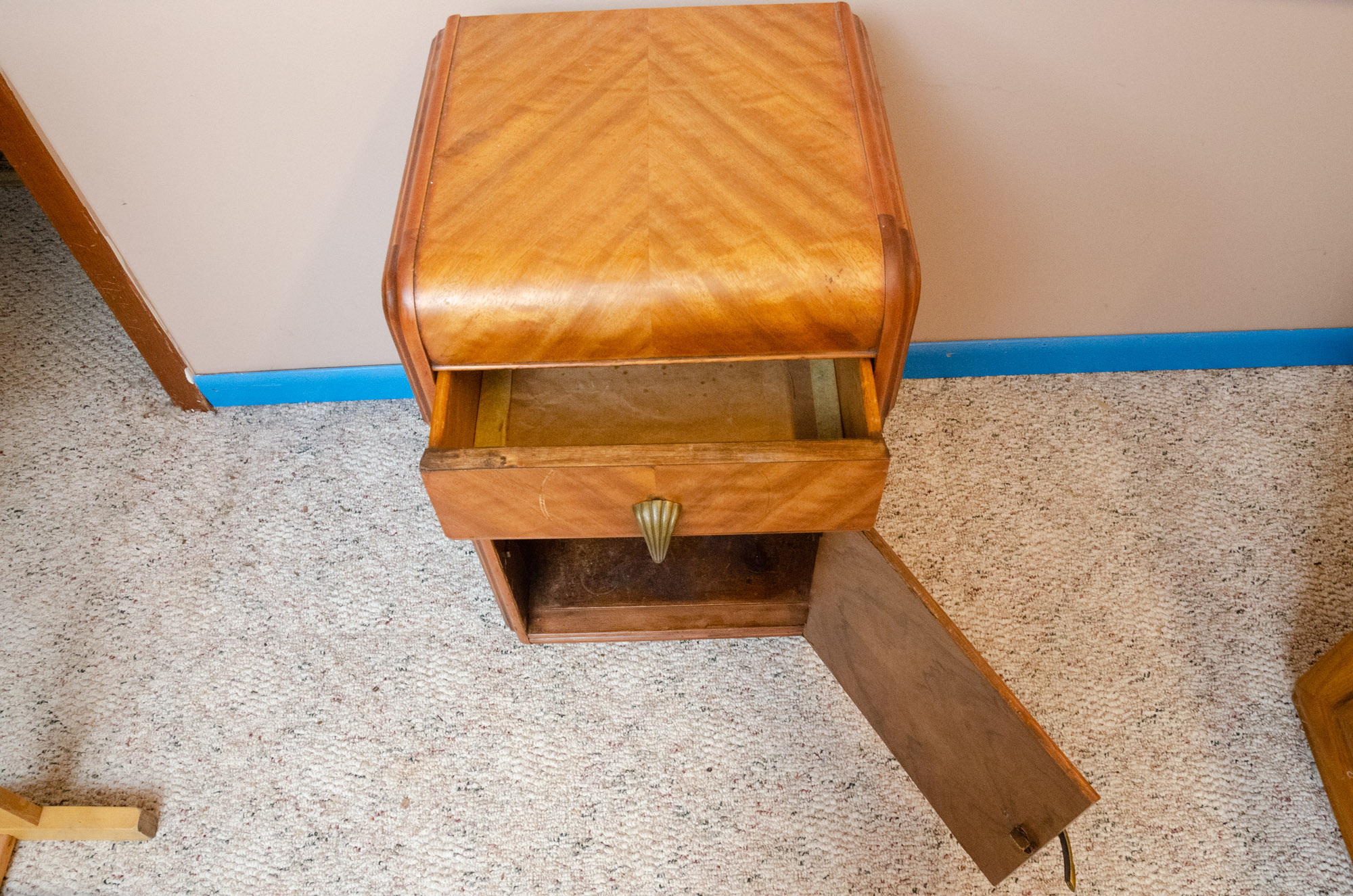 1940s Art Deco Style Waterfall Nightstand