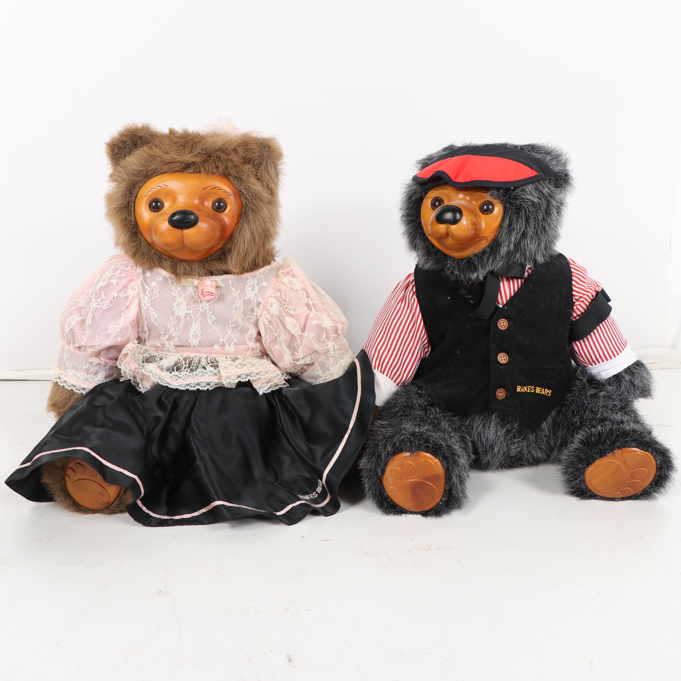Applause "Raikes Bears" Wooden Teddies, 1980s