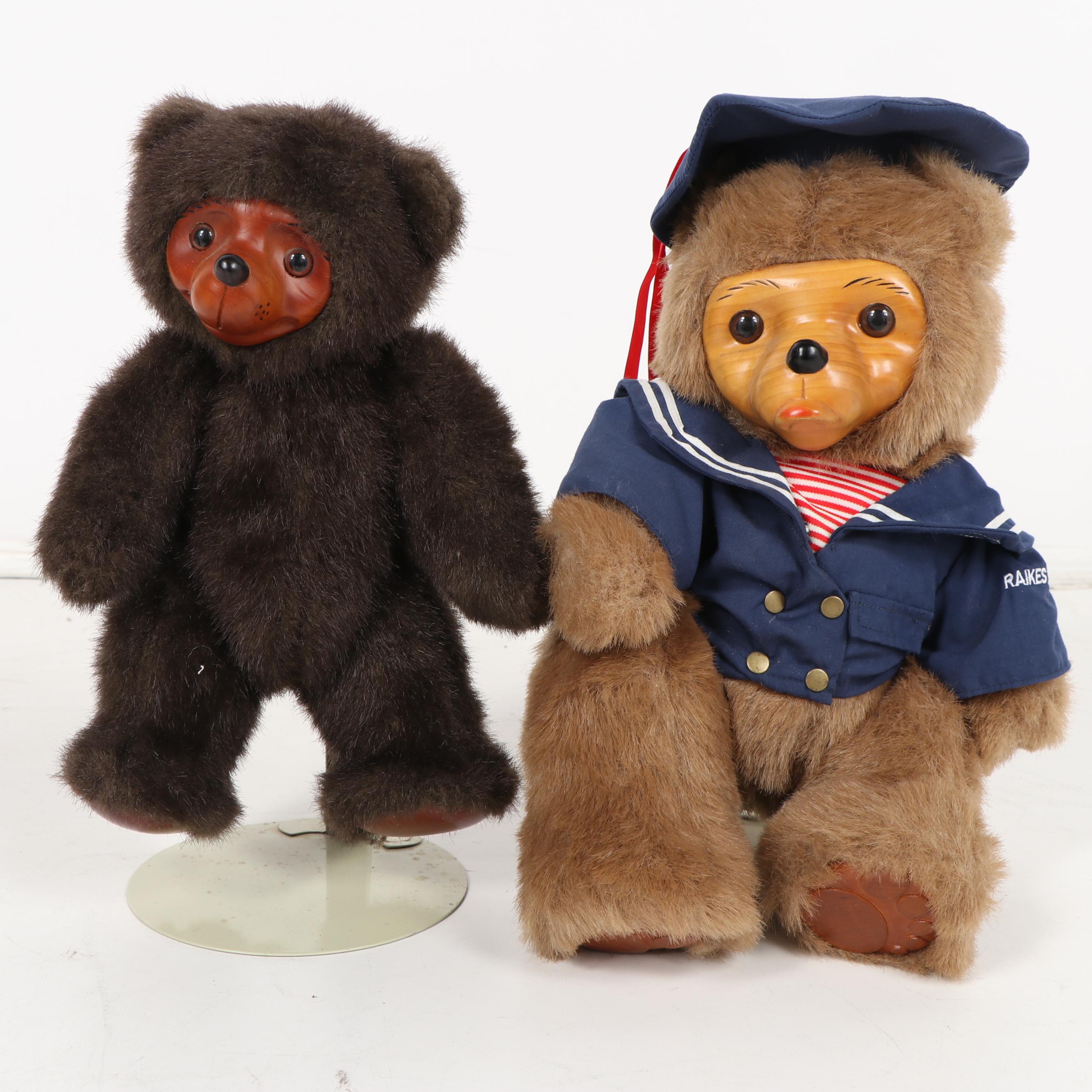 Applause "Raikes Bears" Wooden Teddies, 1980s