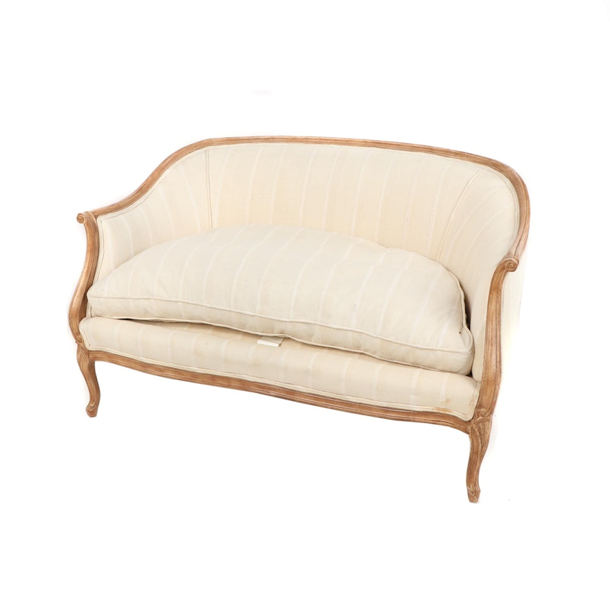 French Provincial Style Upholstered Loveseat, Late 20th Century