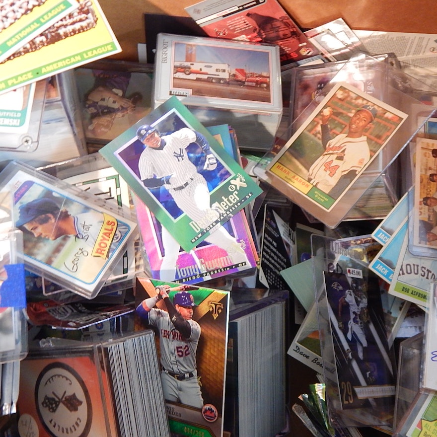 Large Sports Cards Collection with H. Aaron, D.Jeter, C.Yastrzemski