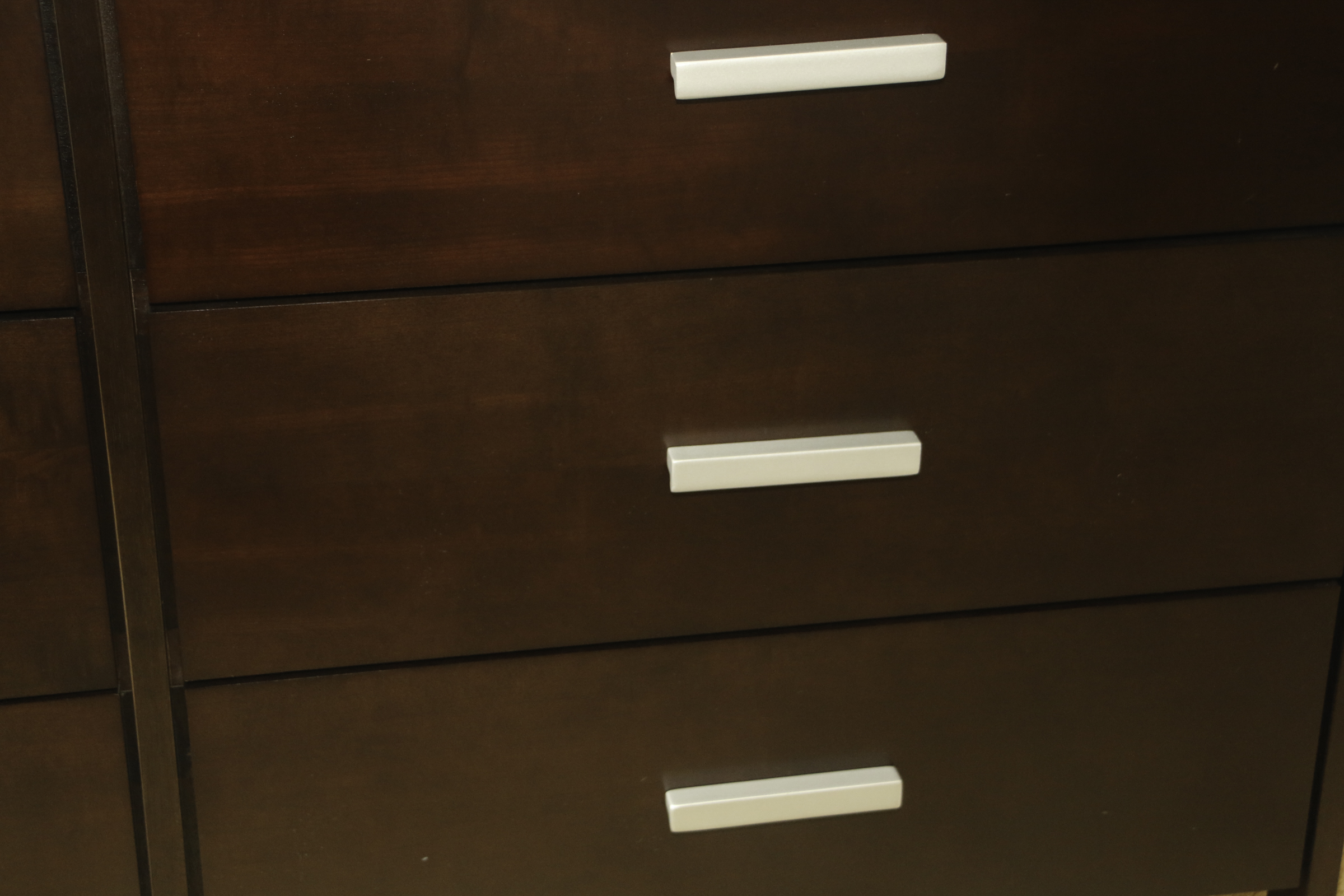 Contemporary Wood Six-Drawer Dresser