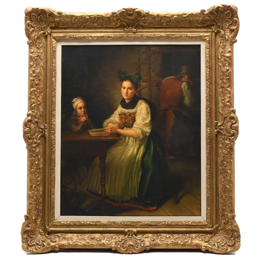 19th Century Dutch School Oil Painting on Canvas