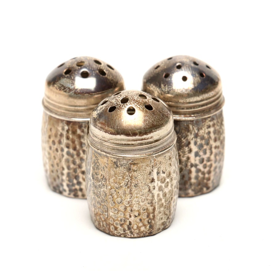 Three Individual Victorian Sterling Salt and Pepper Shakers