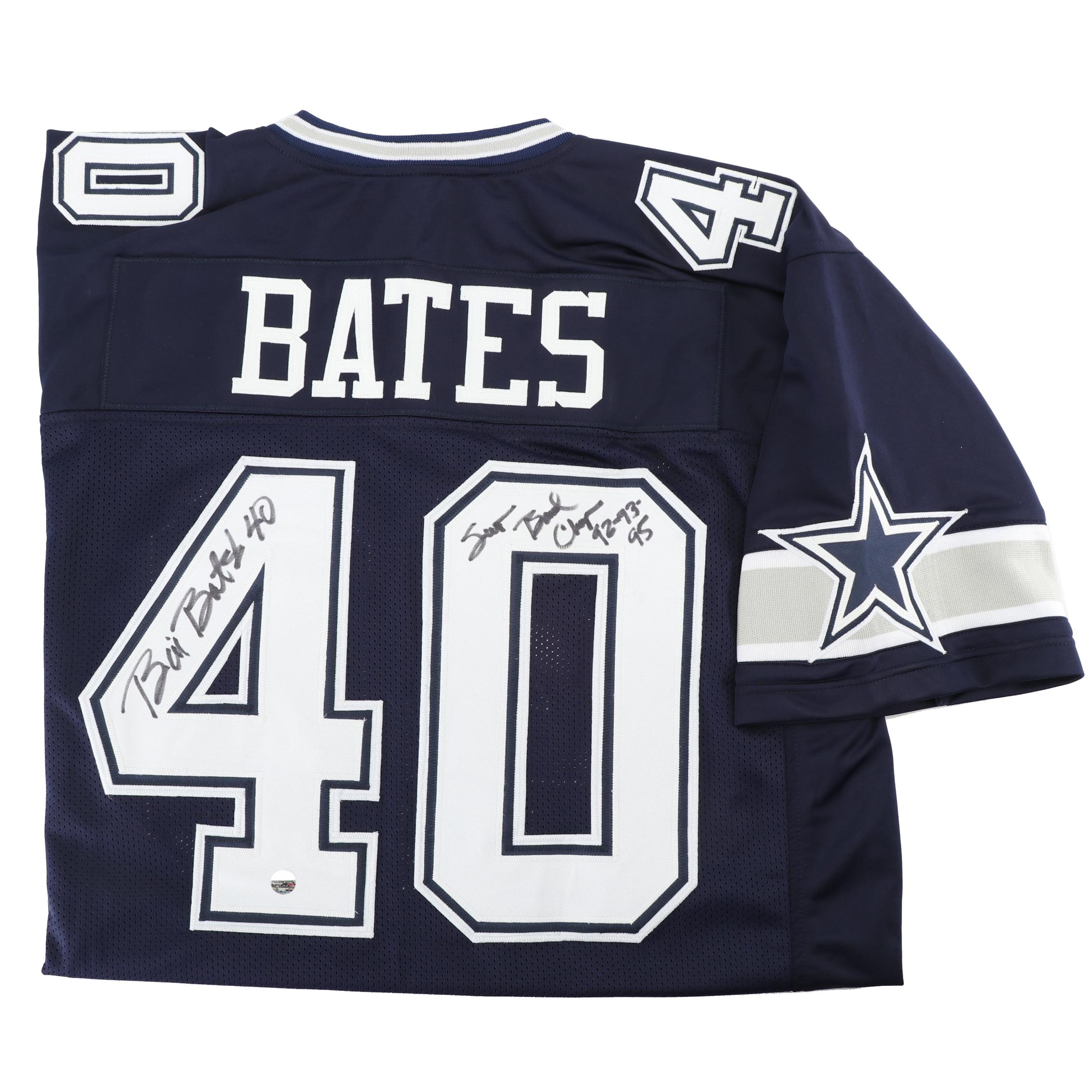 Bill Bates Autographed Dallas Cowboys Jersey "Super Bowl Champ 92-93-95"