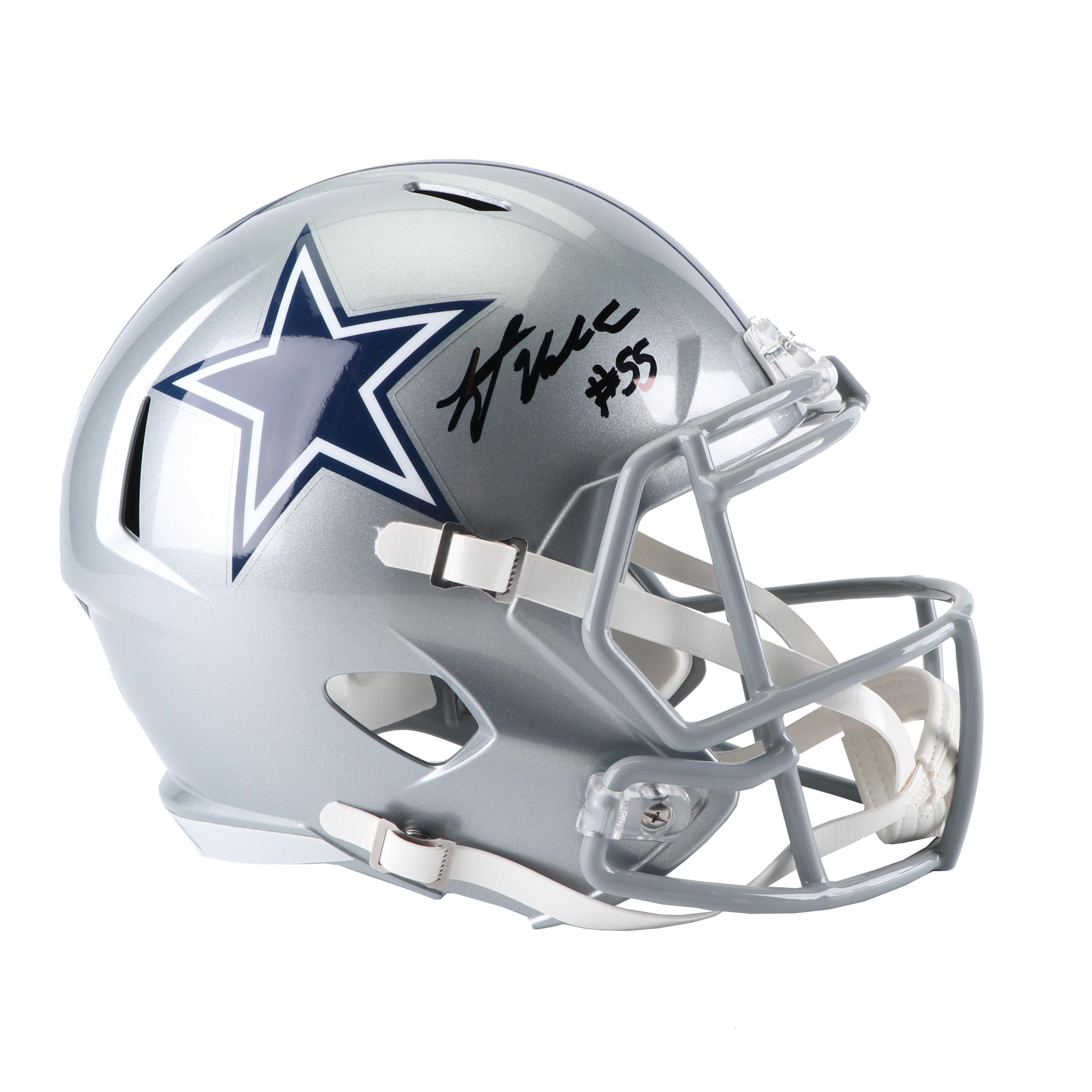 Leighton Vander Esch Autographed Dallas Cowboys Replica Helmet - JSA COA