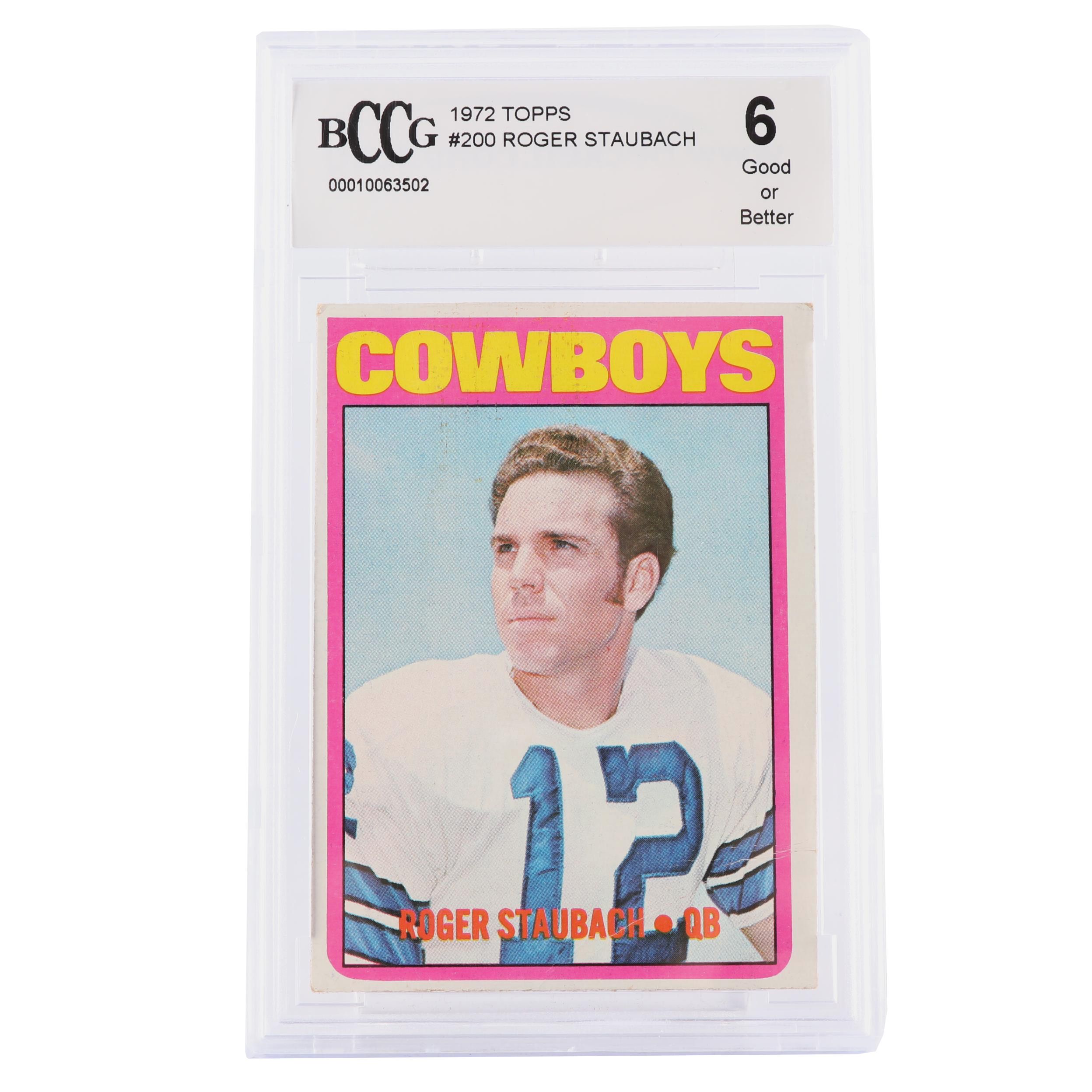Roger Staubach Graded Rookie Card 1972 Topps #200 Football Card