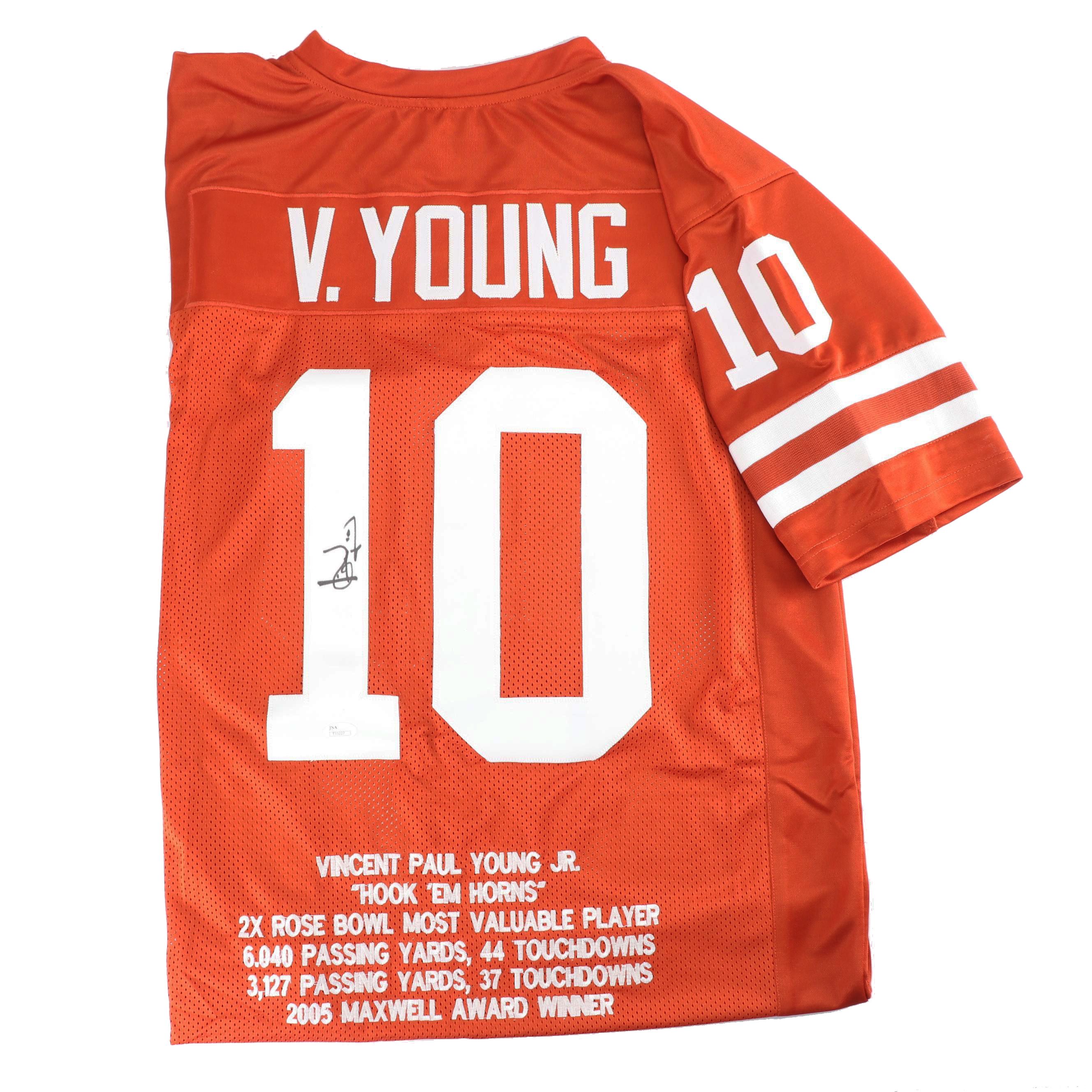 Vince Young Autographed University of Texas Football Jersey - JSA COA