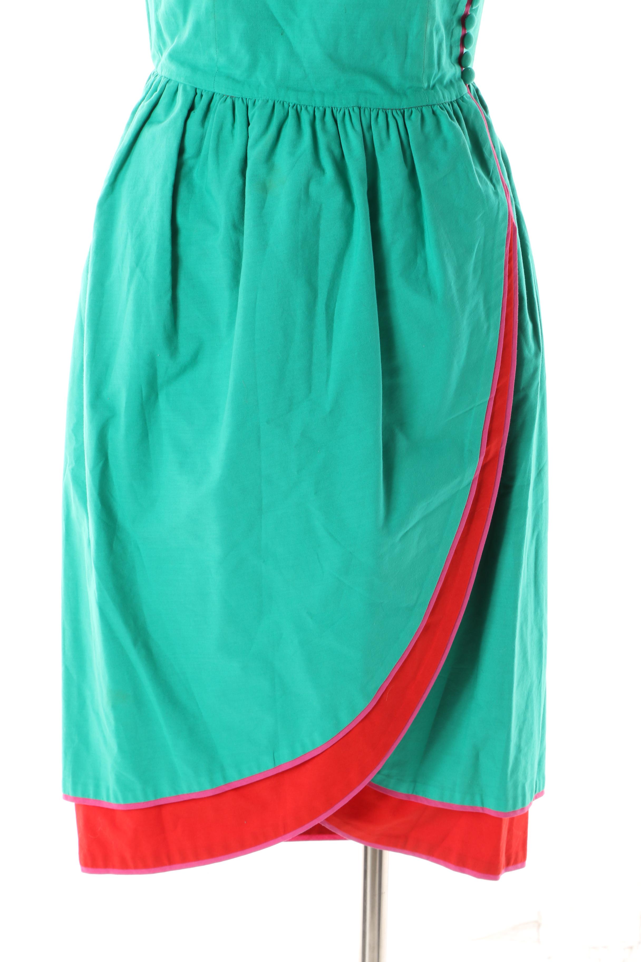 Women's 1980s Vintage Lanvin Boutique Paris Strapless Cotton Dress