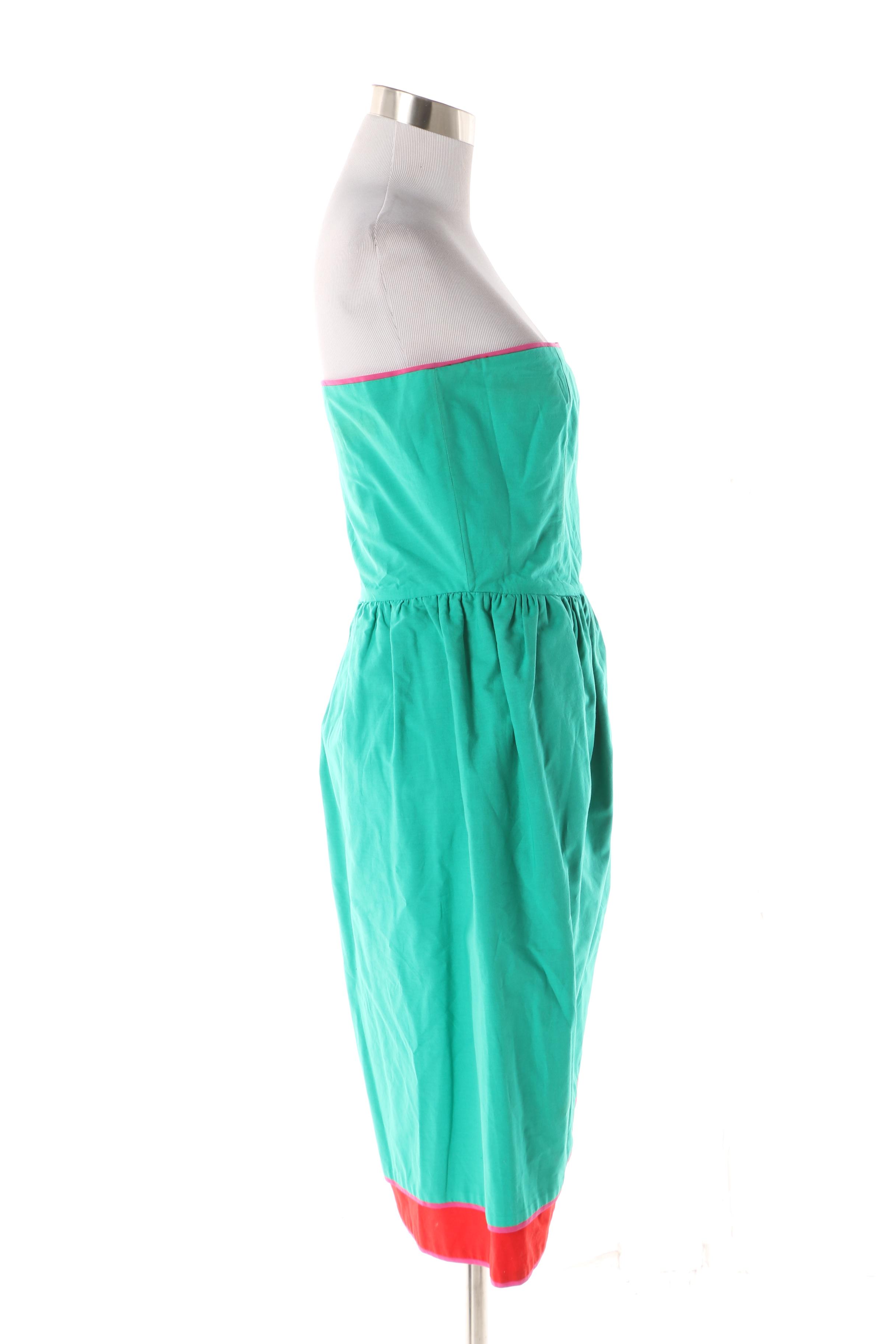 Women's 1980s Vintage Lanvin Boutique Paris Strapless Cotton Dress