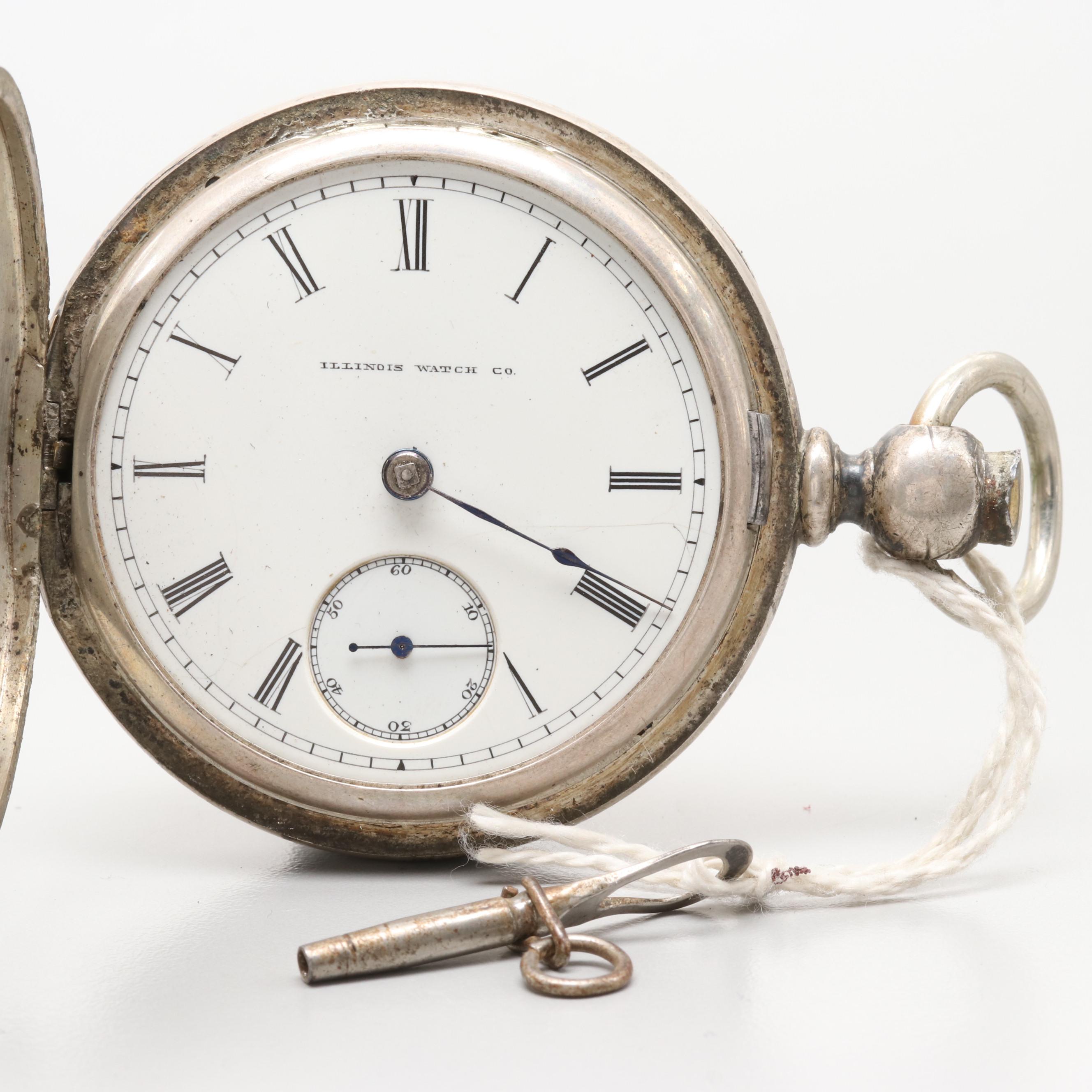 Illinois Coin Silver Hunting Case Pocket Watch, 1887