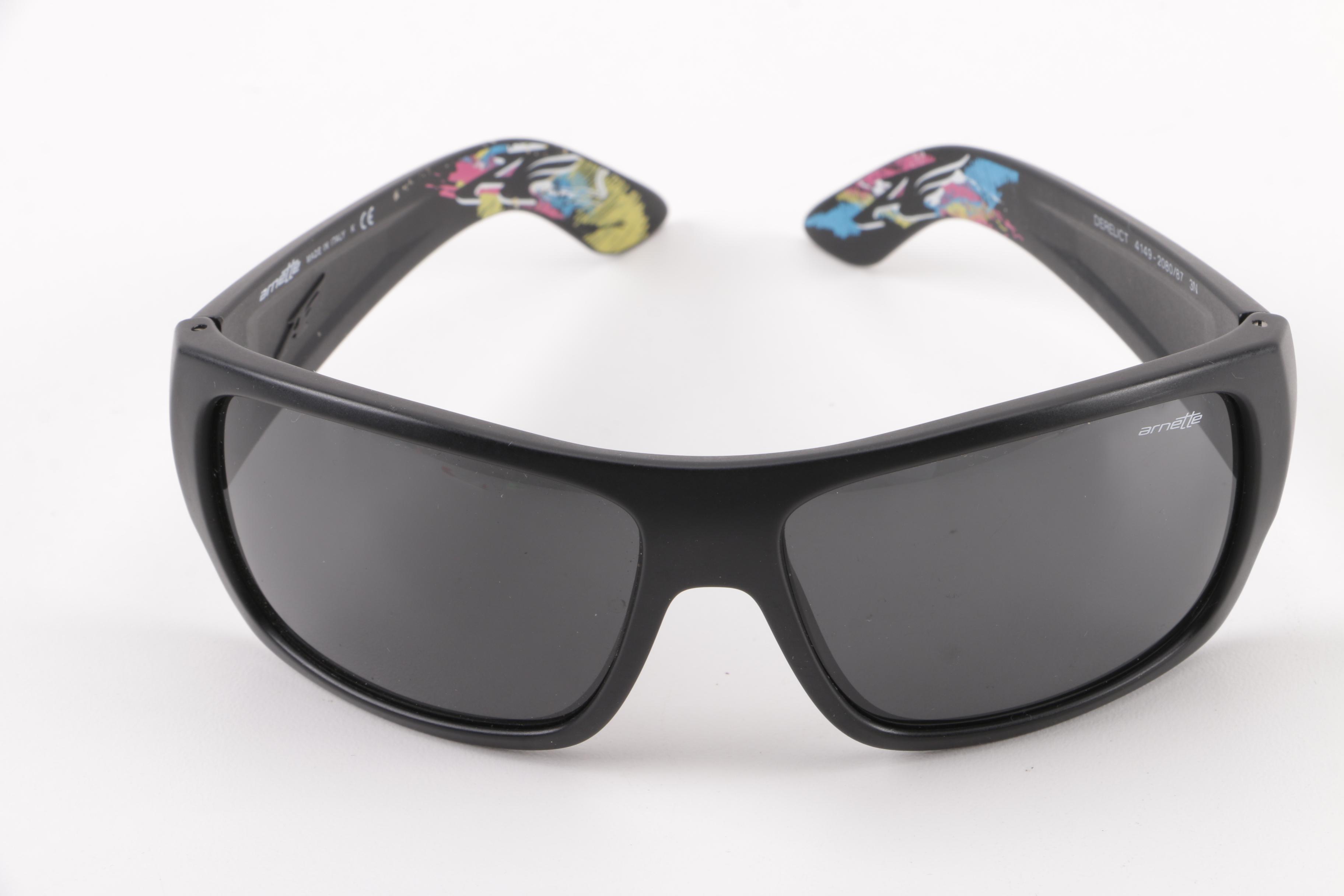 Oakley Polarized and Arnette Darelict Black Framed Wrap Sunglasses