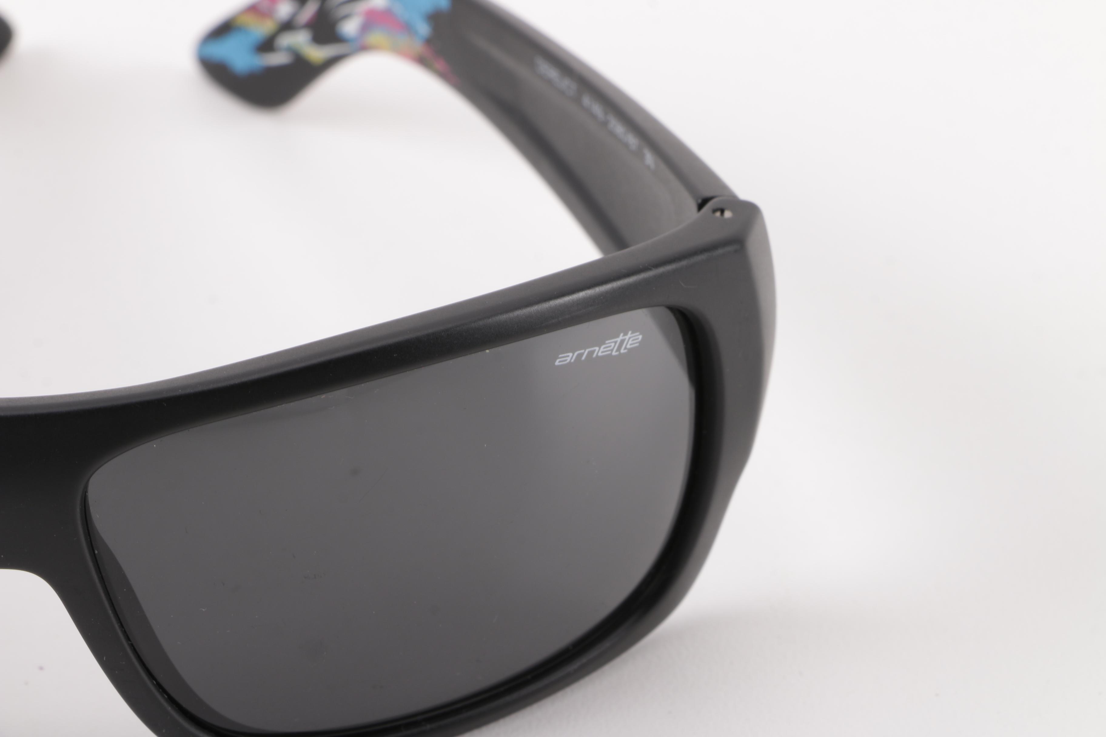 Oakley Polarized and Arnette Darelict Black Framed Wrap Sunglasses