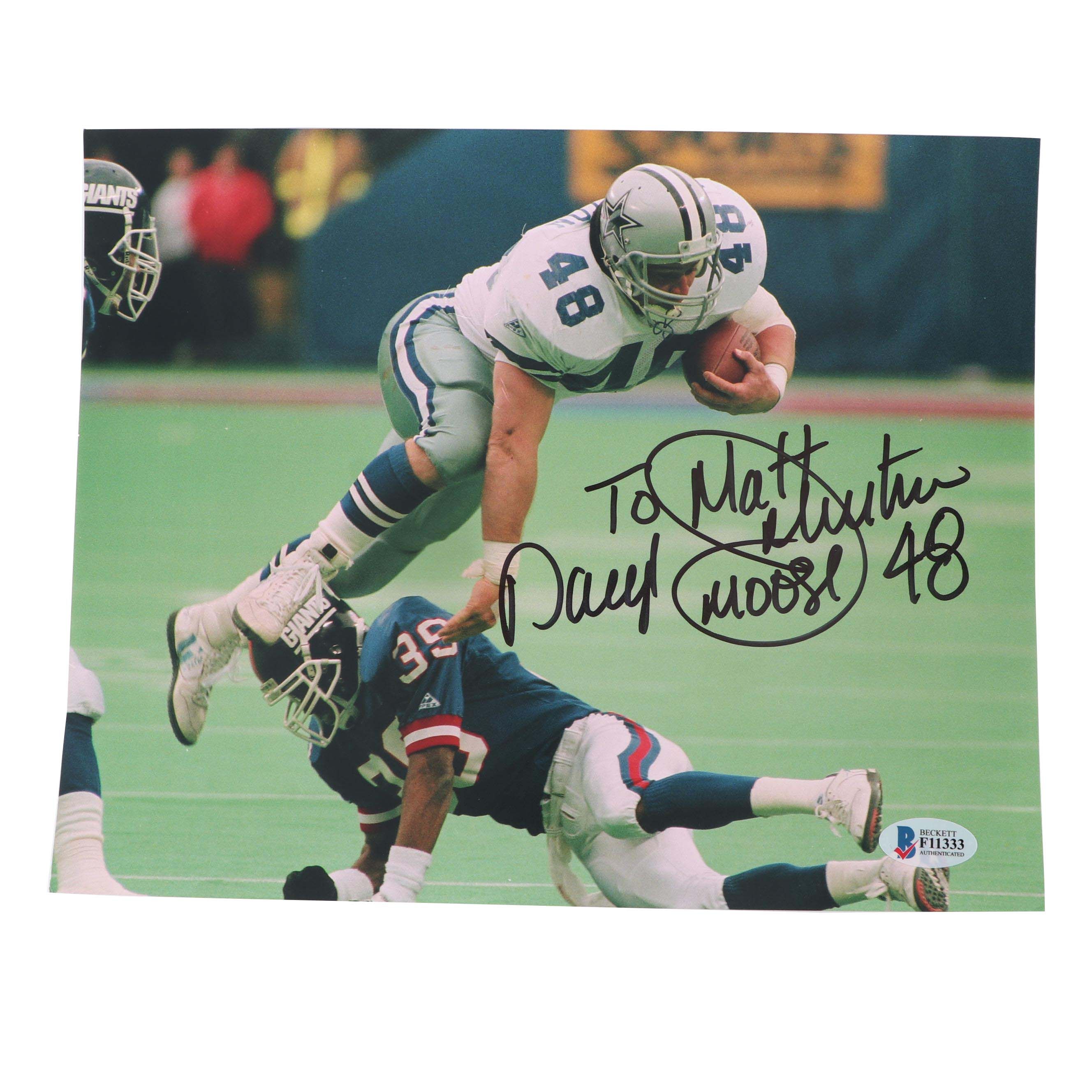 Daryl "Moose" Johnston Autographed Photo - Beckett COA