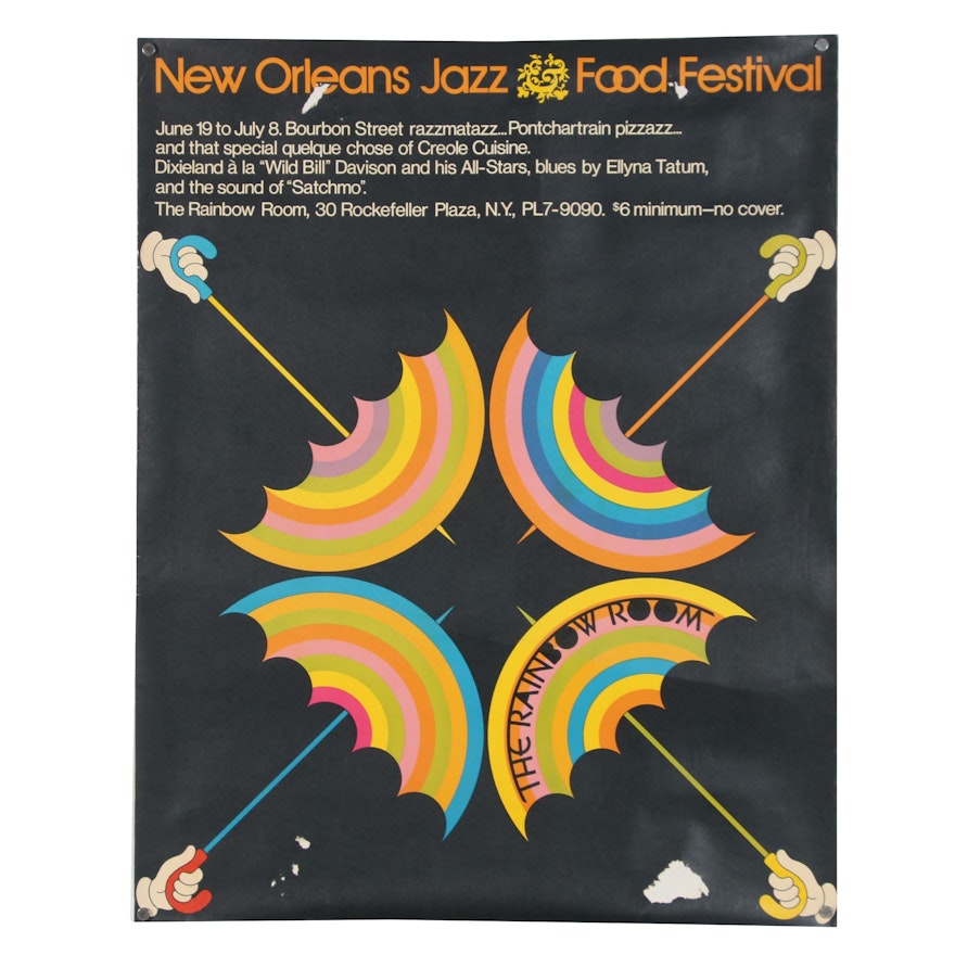 The Rainbow Room Lithograph Poster "New Orleans Jazz Food Festival"