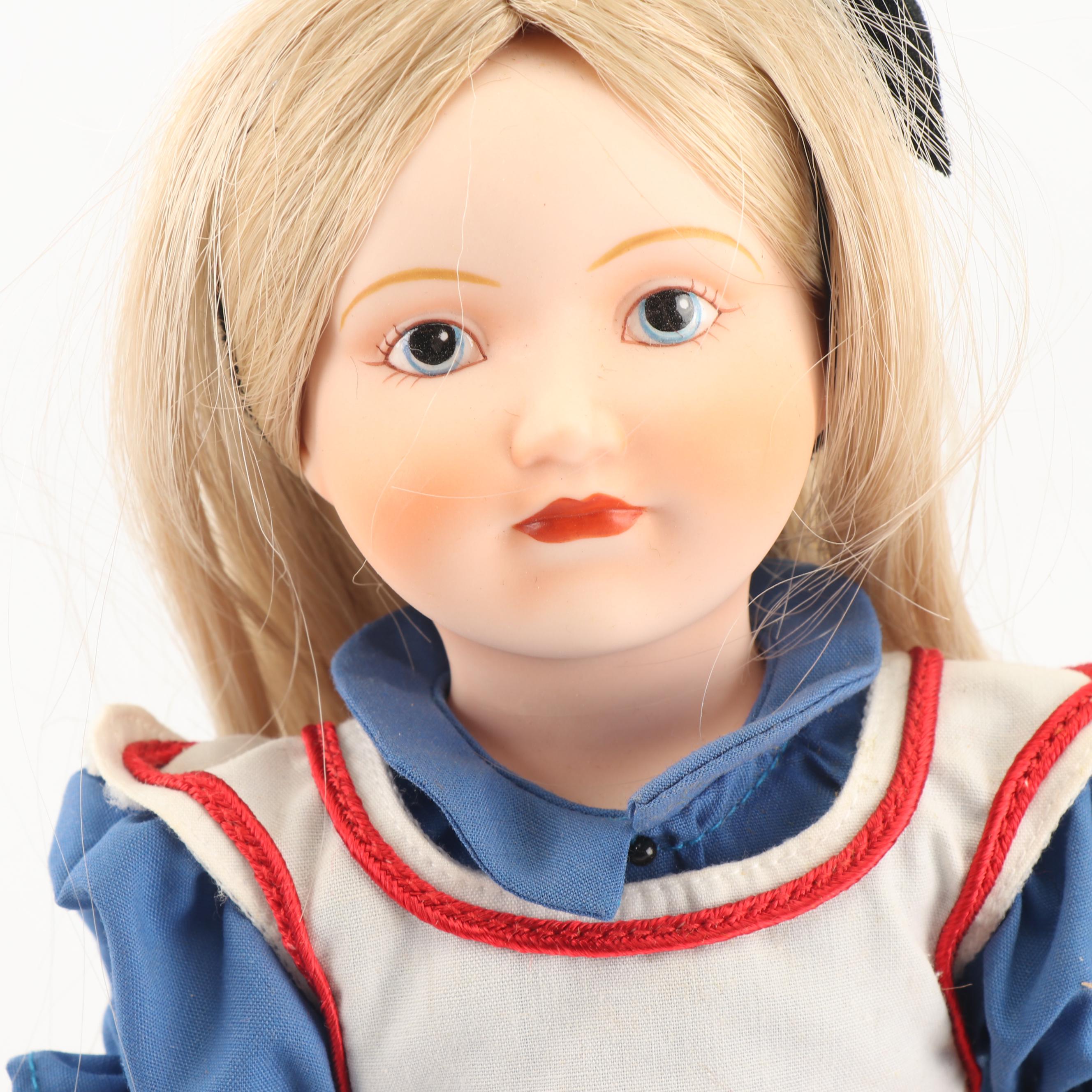 Franklin Heirloom Bisque Dolls and Vintage Peter Pan Doll