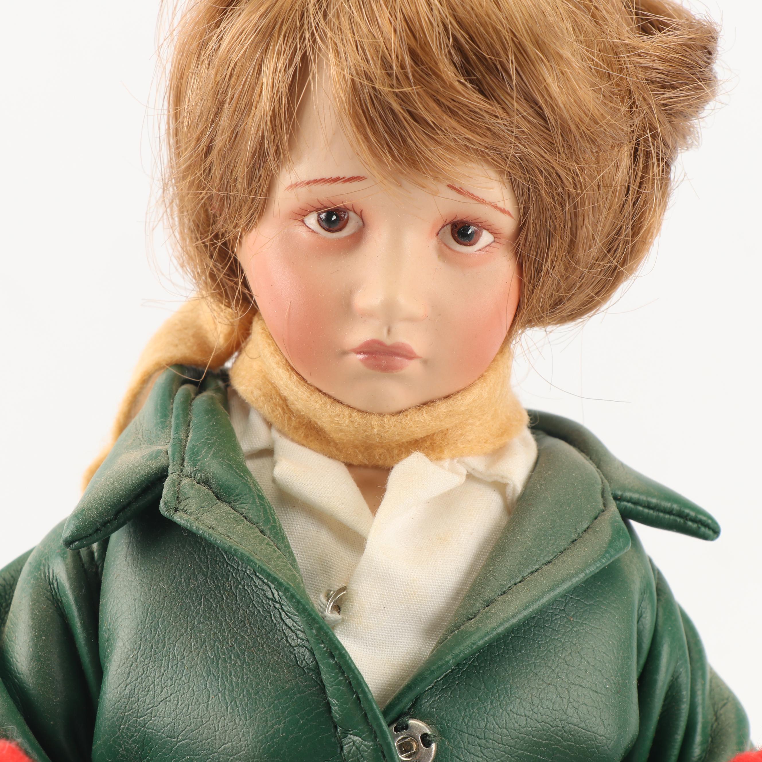 Franklin Heirloom Bisque Dolls and Vintage Peter Pan Doll