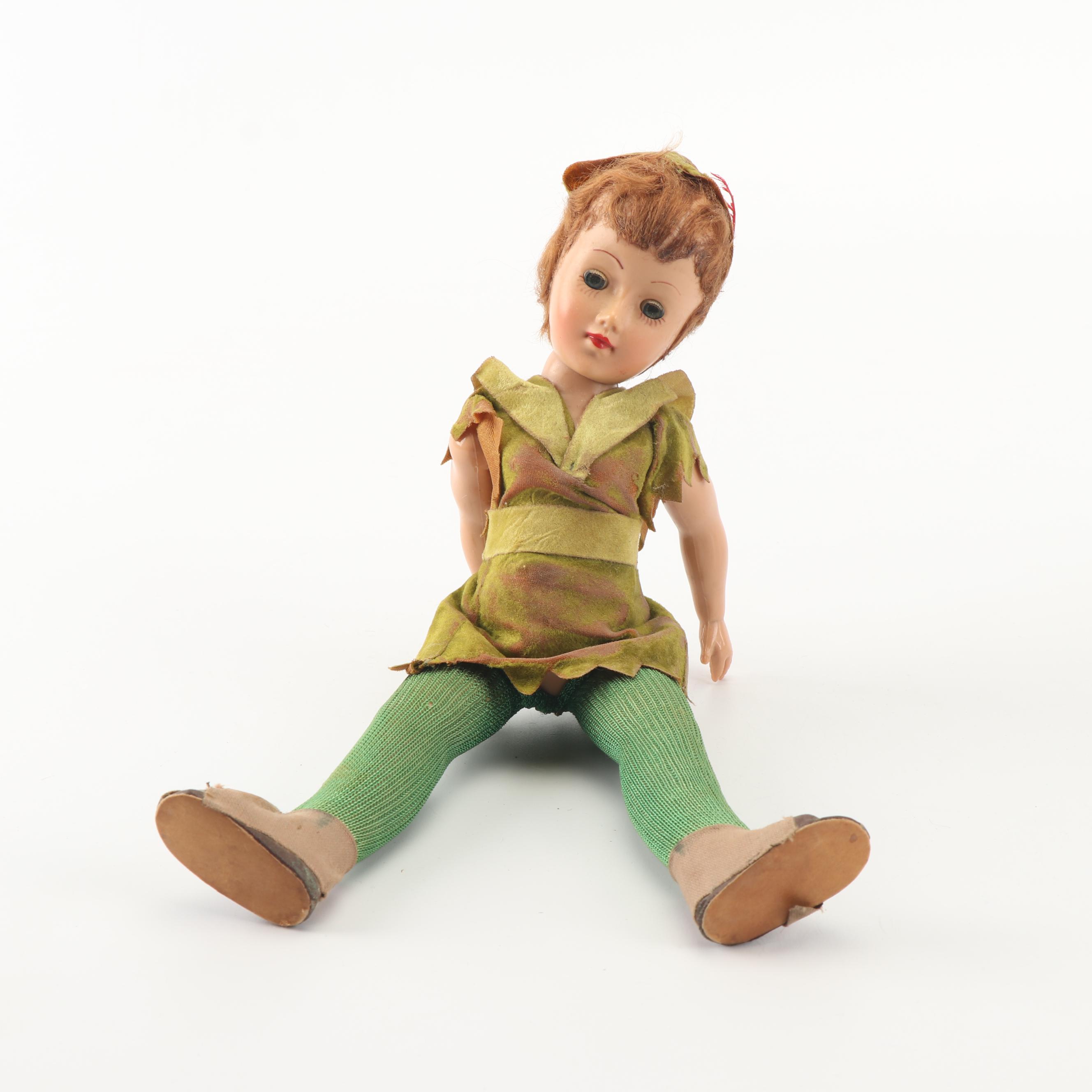 Franklin Heirloom Bisque Dolls and Vintage Peter Pan Doll