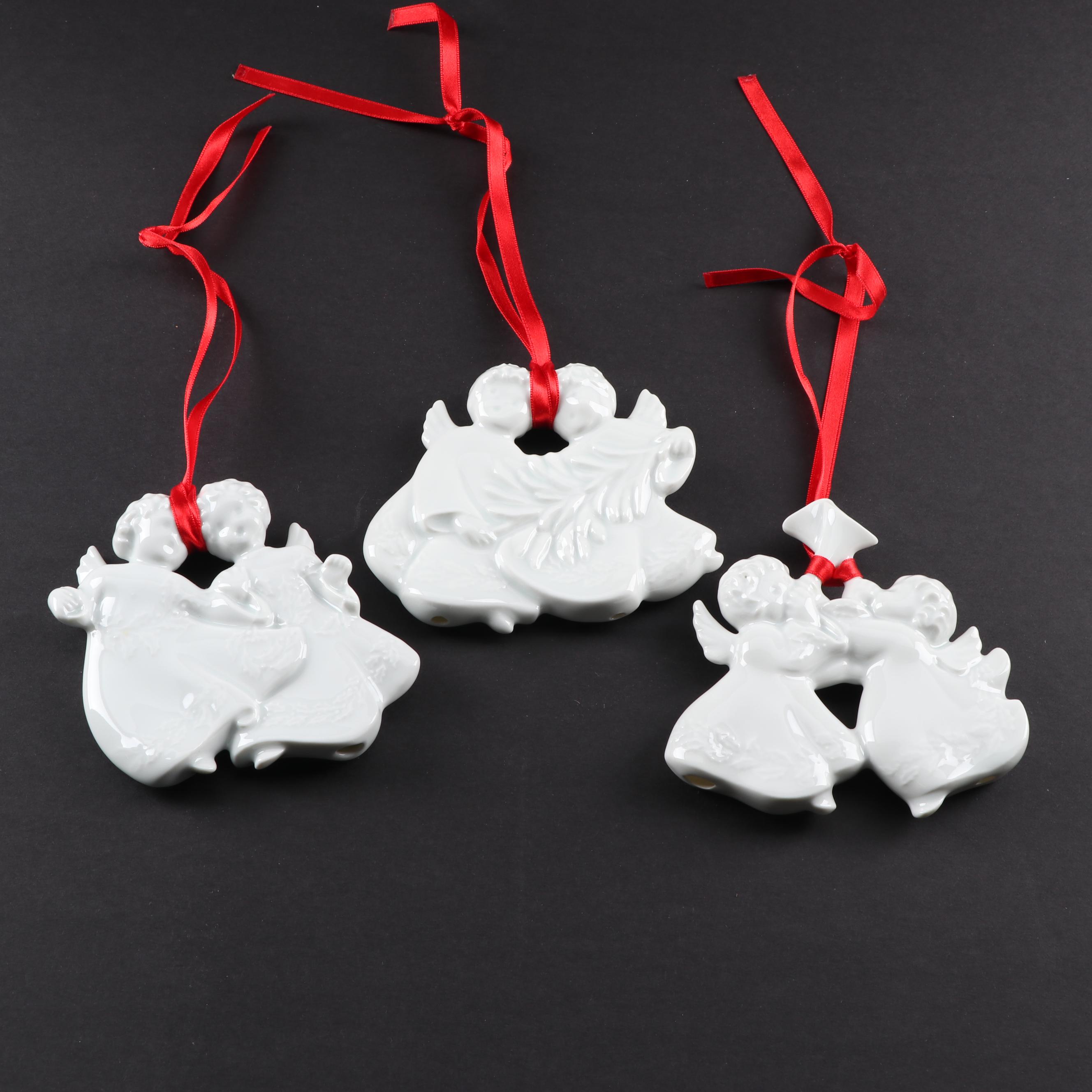 Haviland Limoges Christmas Angels Porcelain Ornaments, 1982-1984