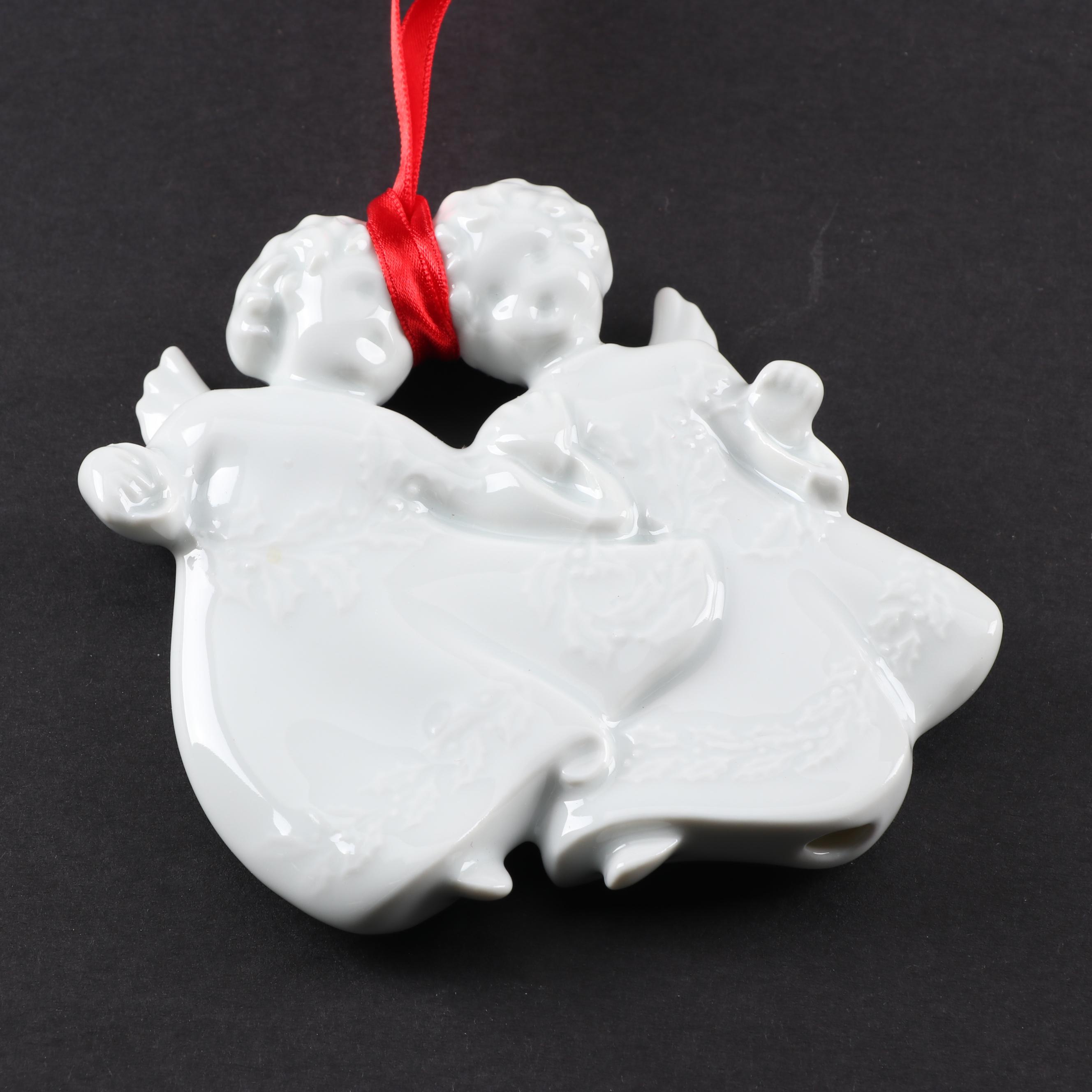 Haviland Limoges Christmas Angels Porcelain Ornaments, 1982-1984