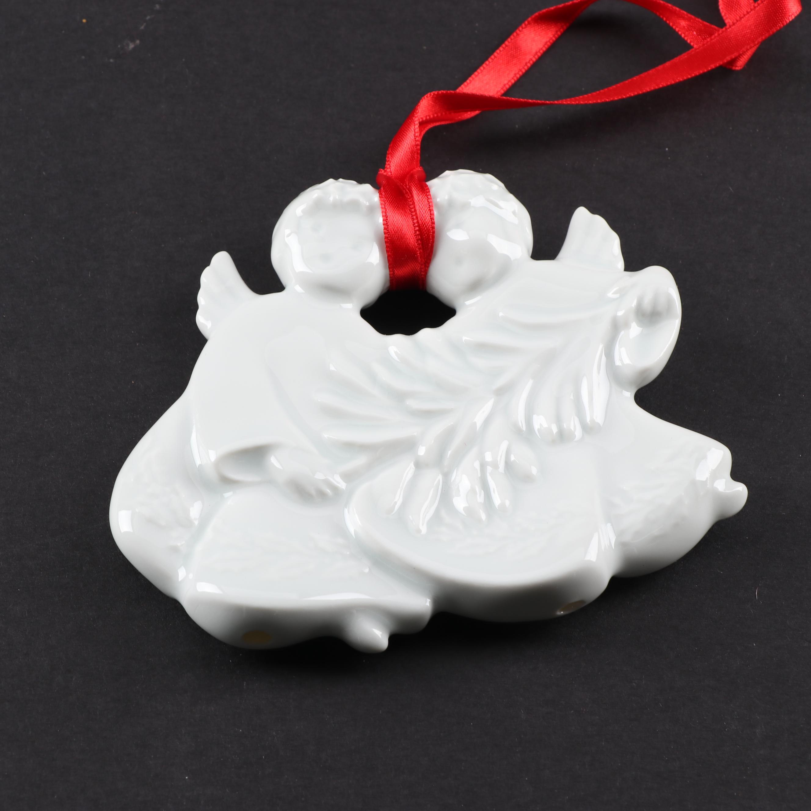 Haviland Limoges Christmas Angels Porcelain Ornaments, 1982-1984