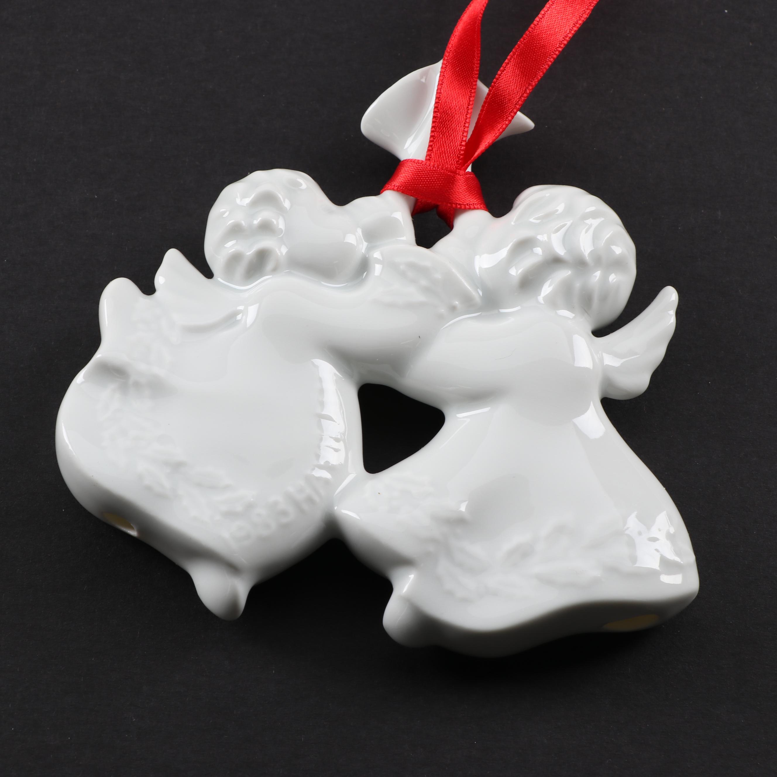 Haviland Limoges Christmas Angels Porcelain Ornaments, 1982-1984