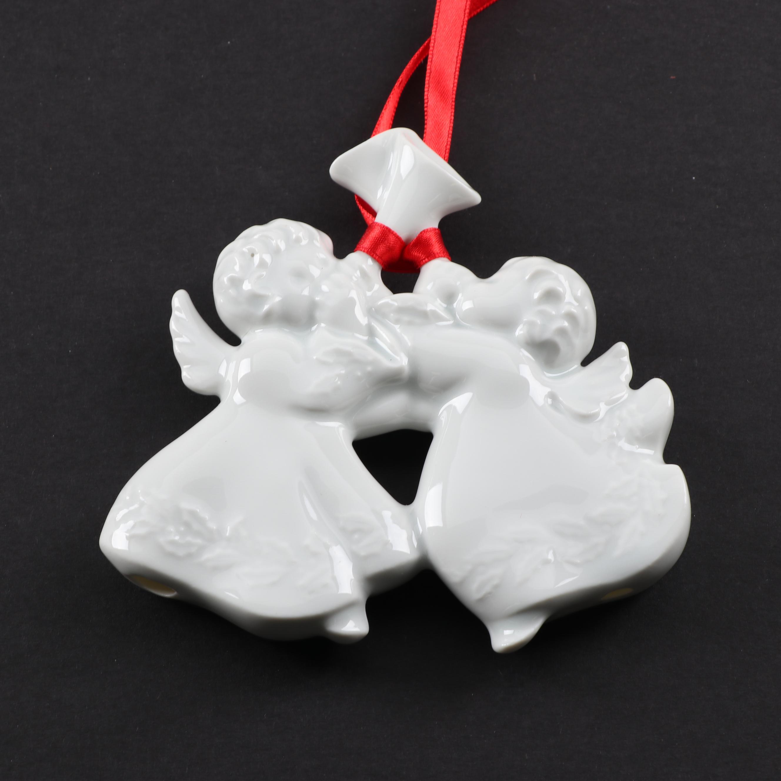 Haviland Limoges Christmas Angels Porcelain Ornaments, 1982-1984