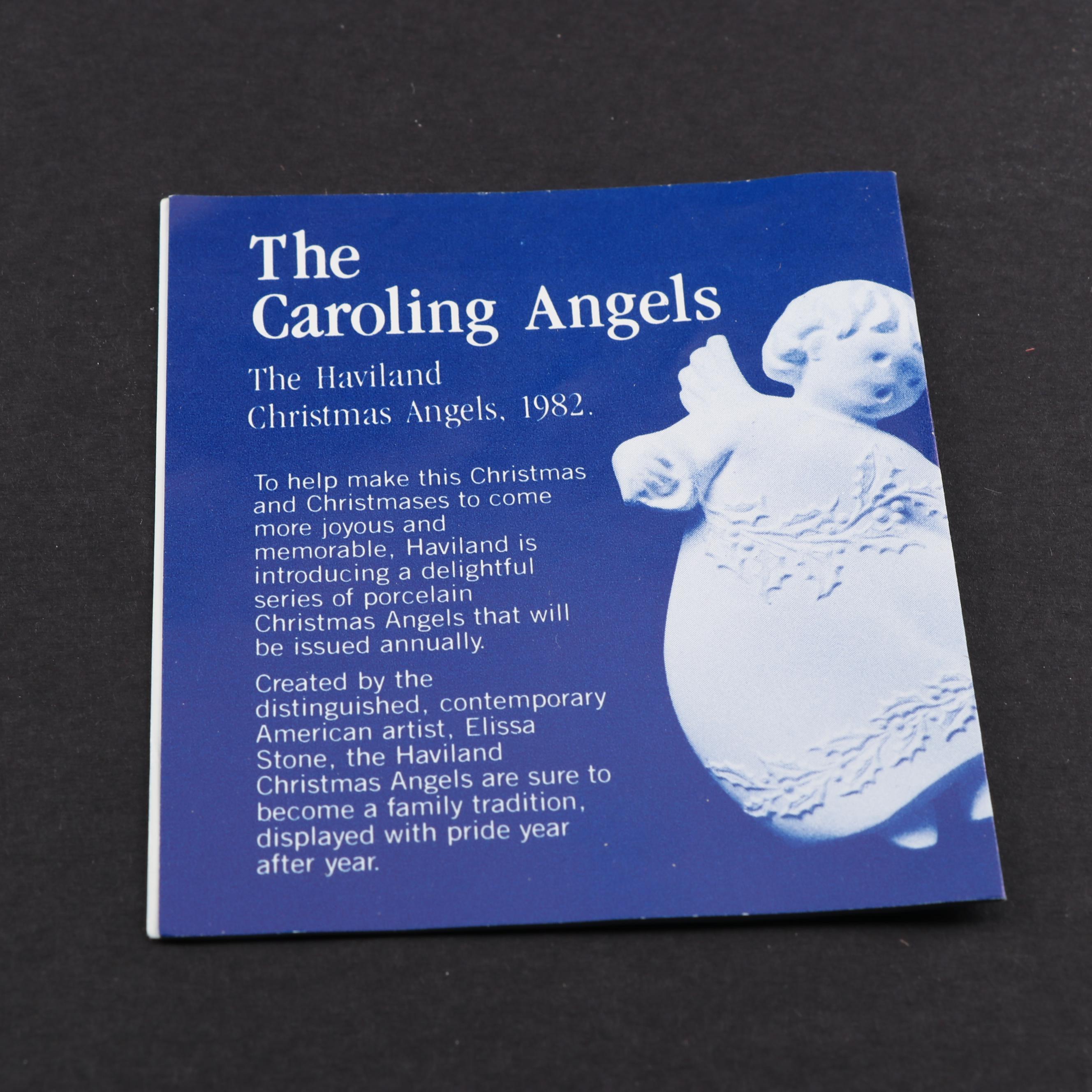 Haviland Limoges Christmas Angels Porcelain Ornaments, 1982-1984