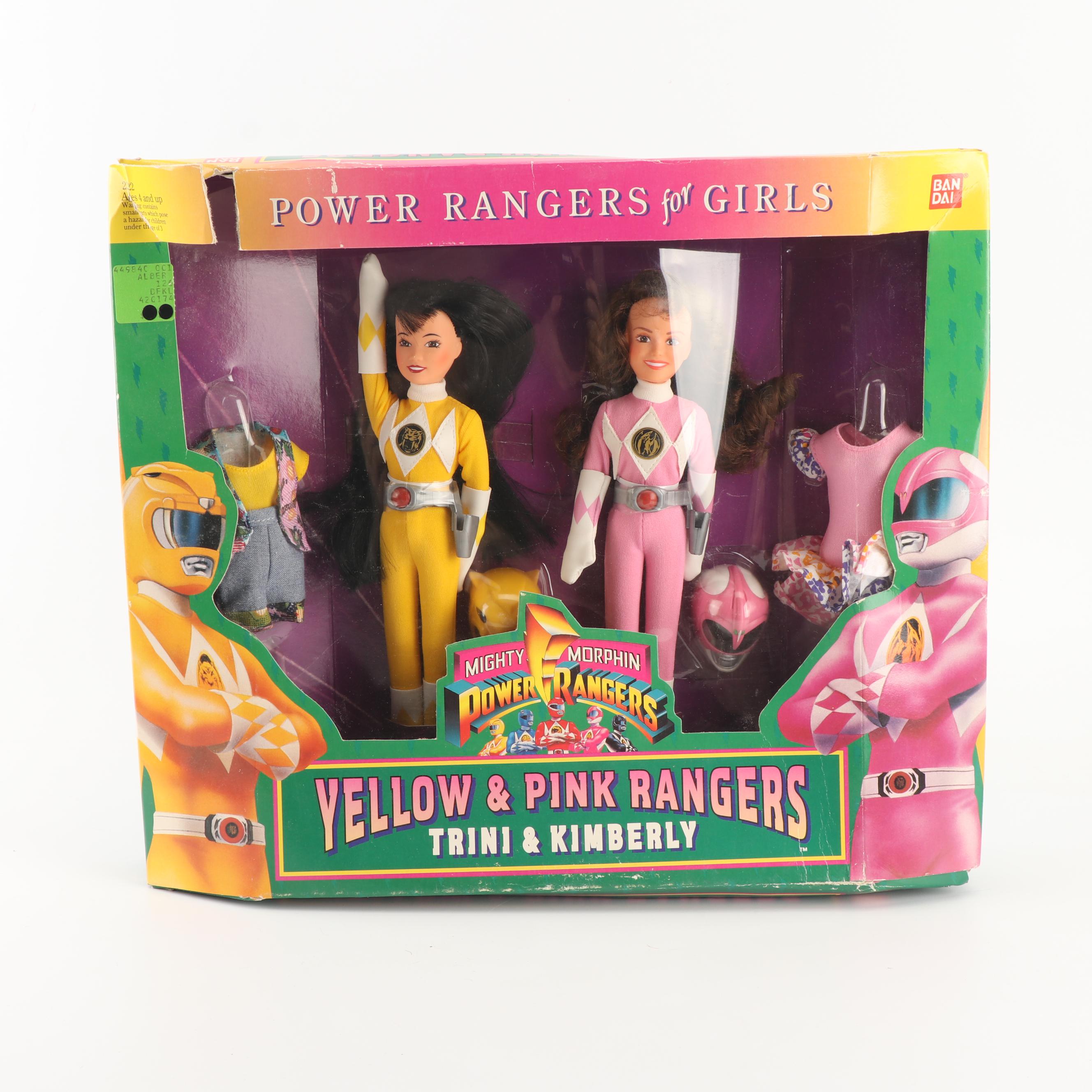 Bandai Yellow & Pink "Power Rangers" Dolls, 1994  and Other Dolls