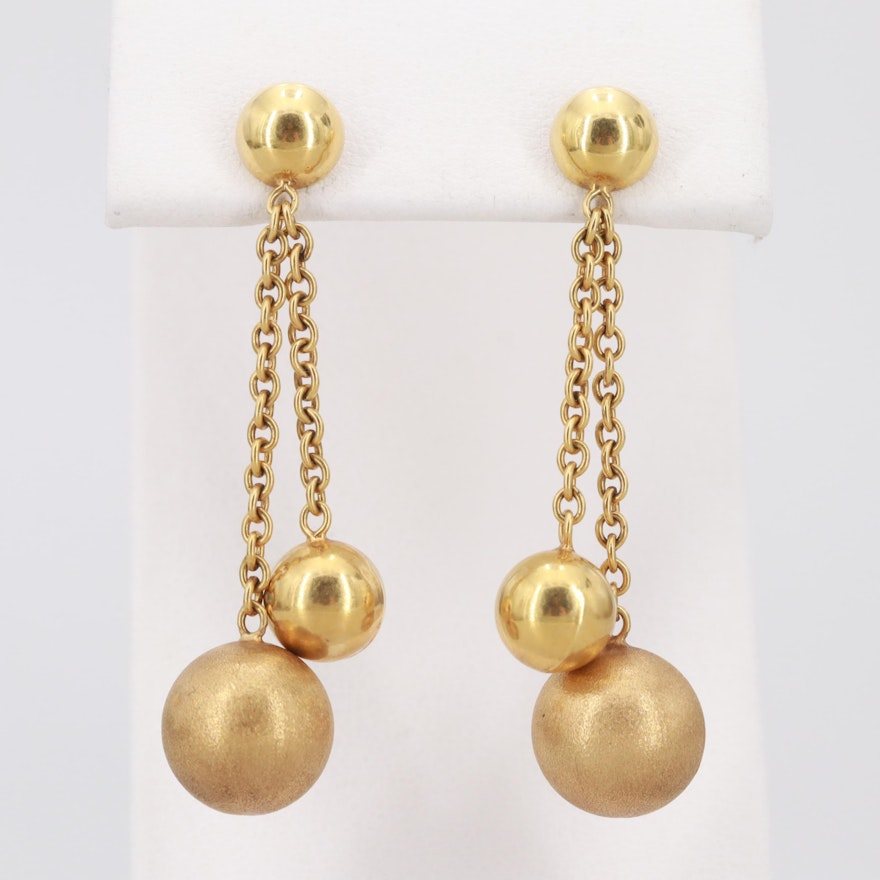 14K Yellow Gold Dangle Earrings