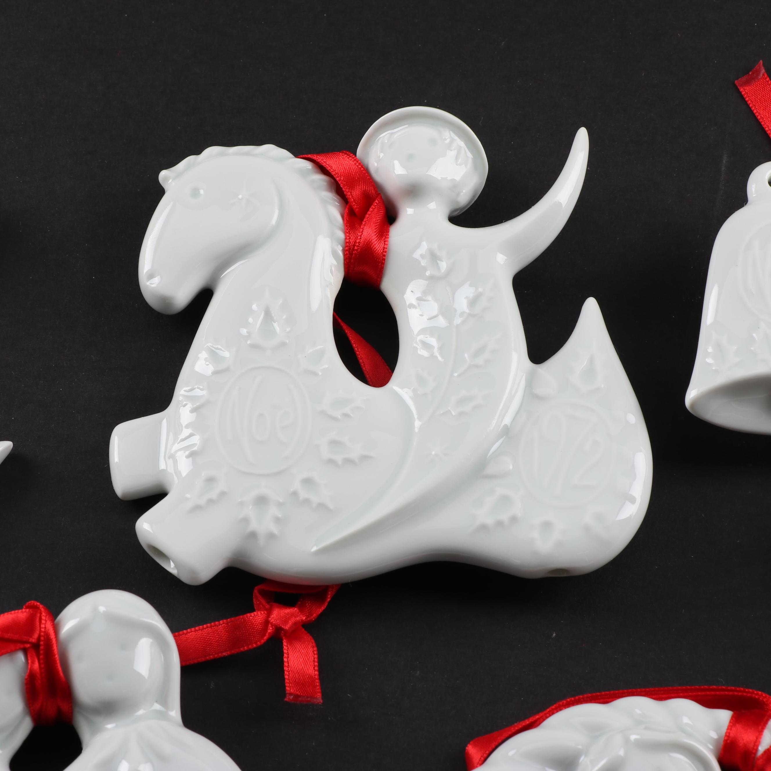 Haviland Limoges Porcelain Figural Christmas Ornaments