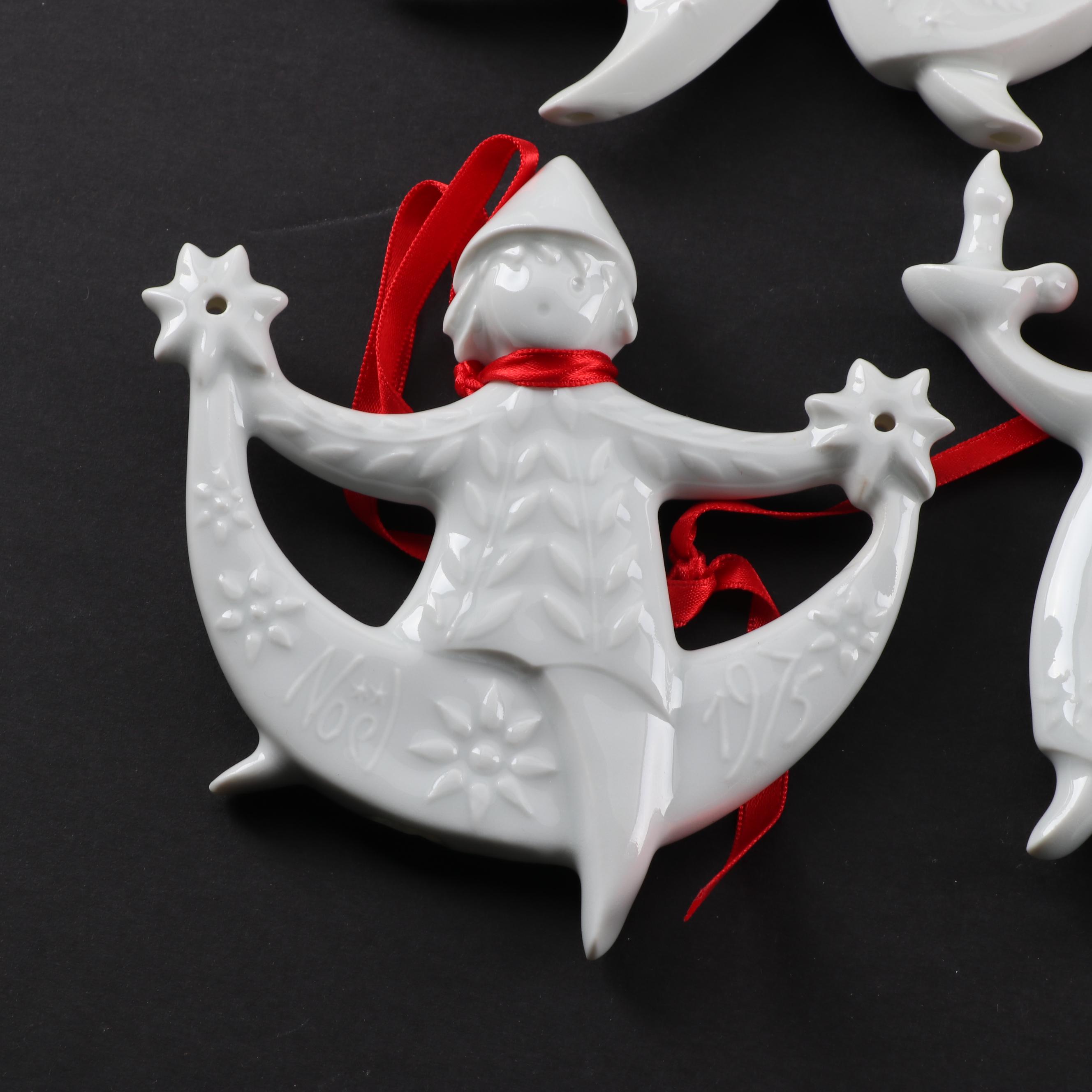 Haviland Limoges Porcelain Figural Christmas Ornaments