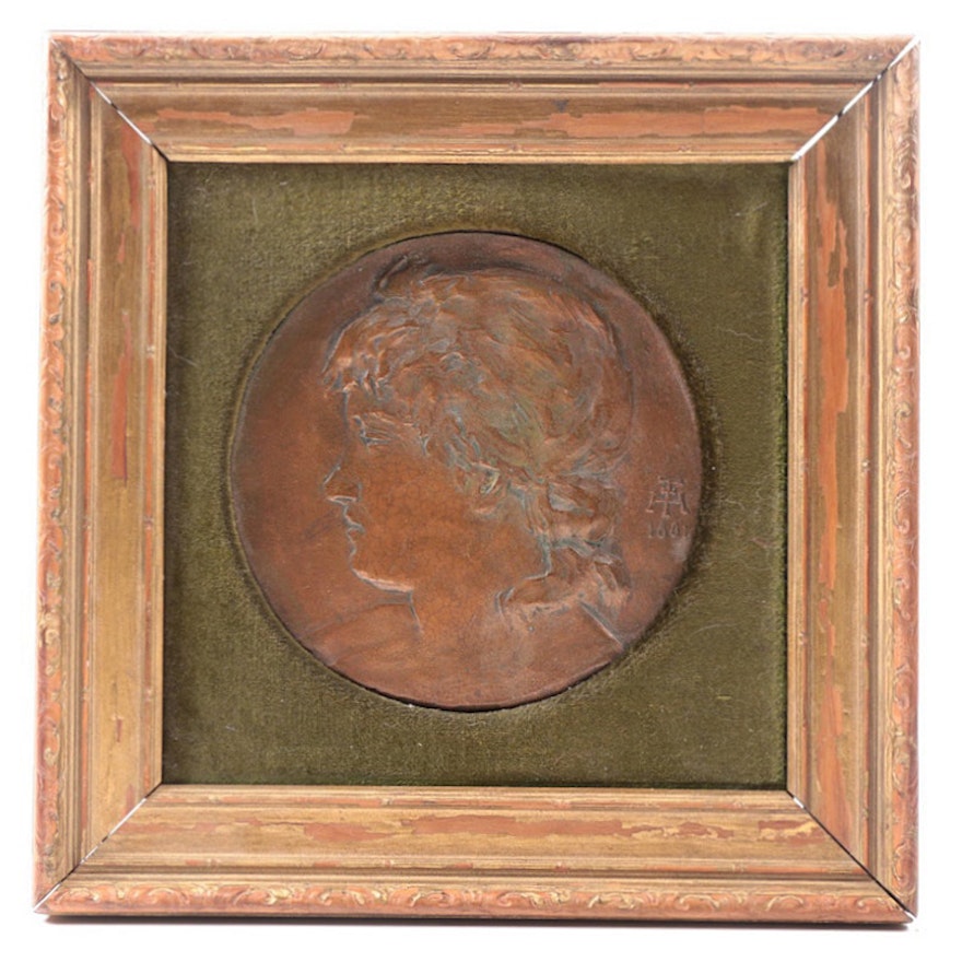 Henry Farny (French/American 1847-1916) Copper Plaque Dated 1881