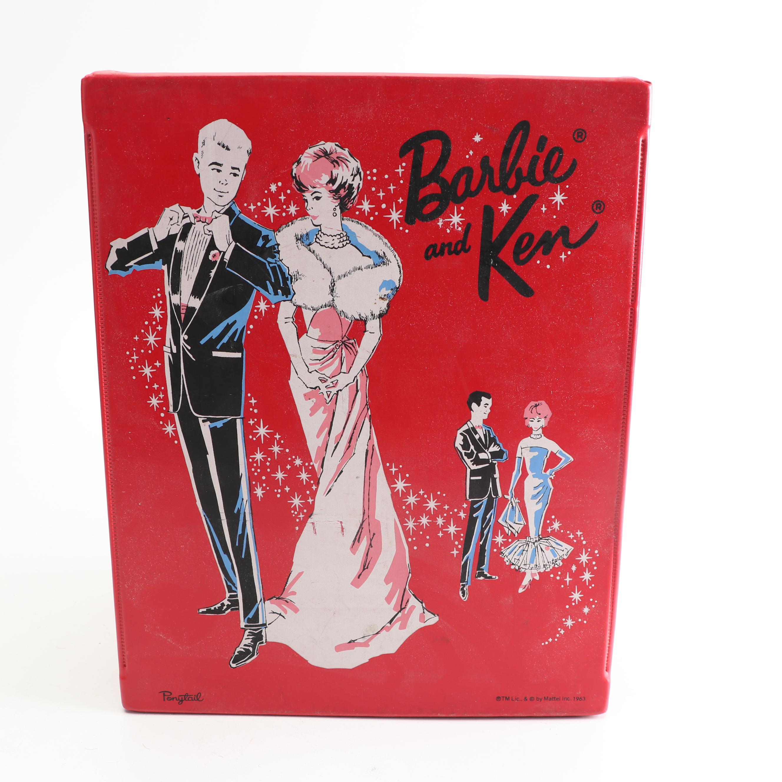 Mattel "Ponytail Barbie" Carrying Cases and Outfits, 1963