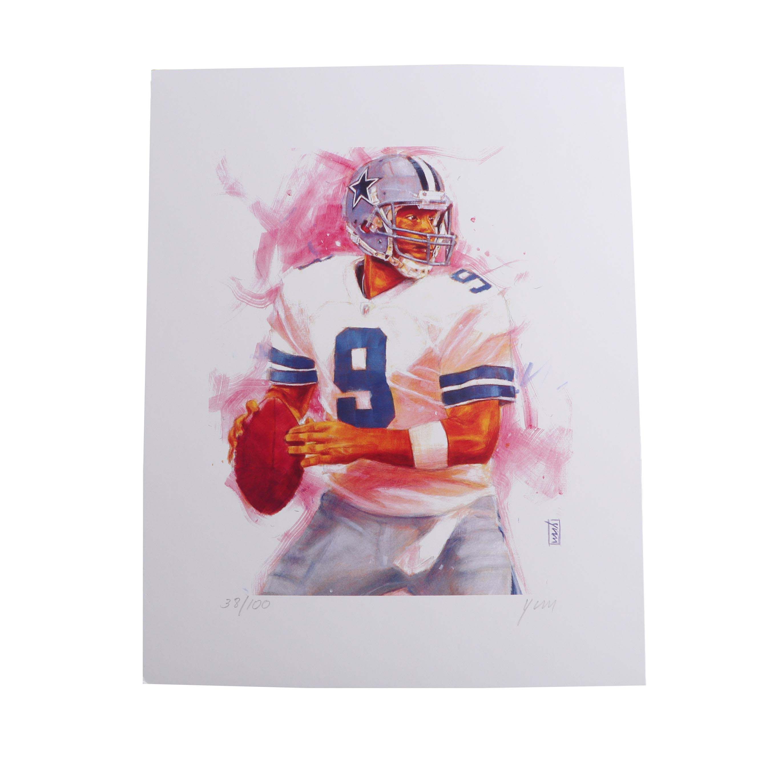 John Yim Offset Lithograph of Tony Romo