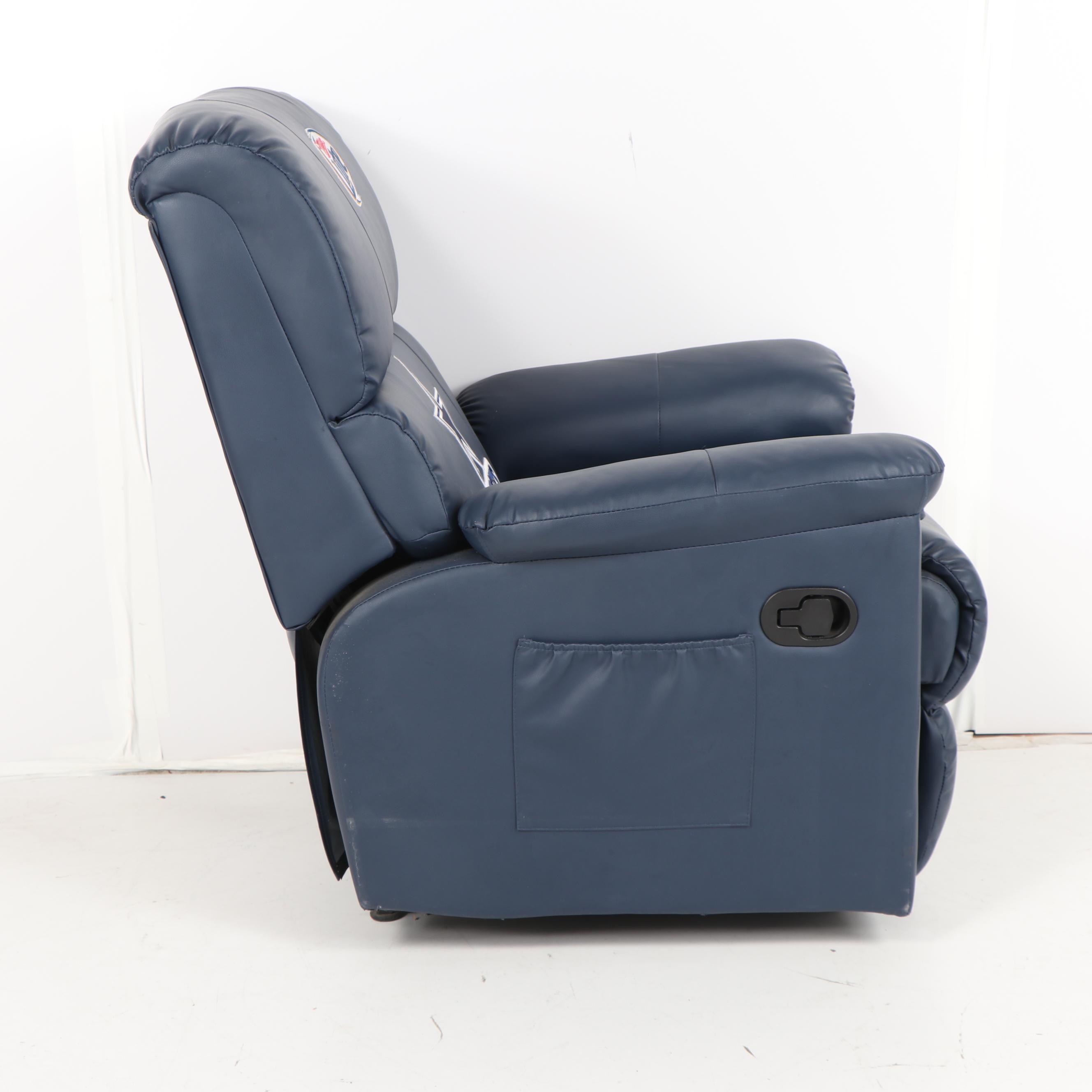 Dallas Cowboys and Miller Lite Themed Faux Leather Recliner, 21st Century
