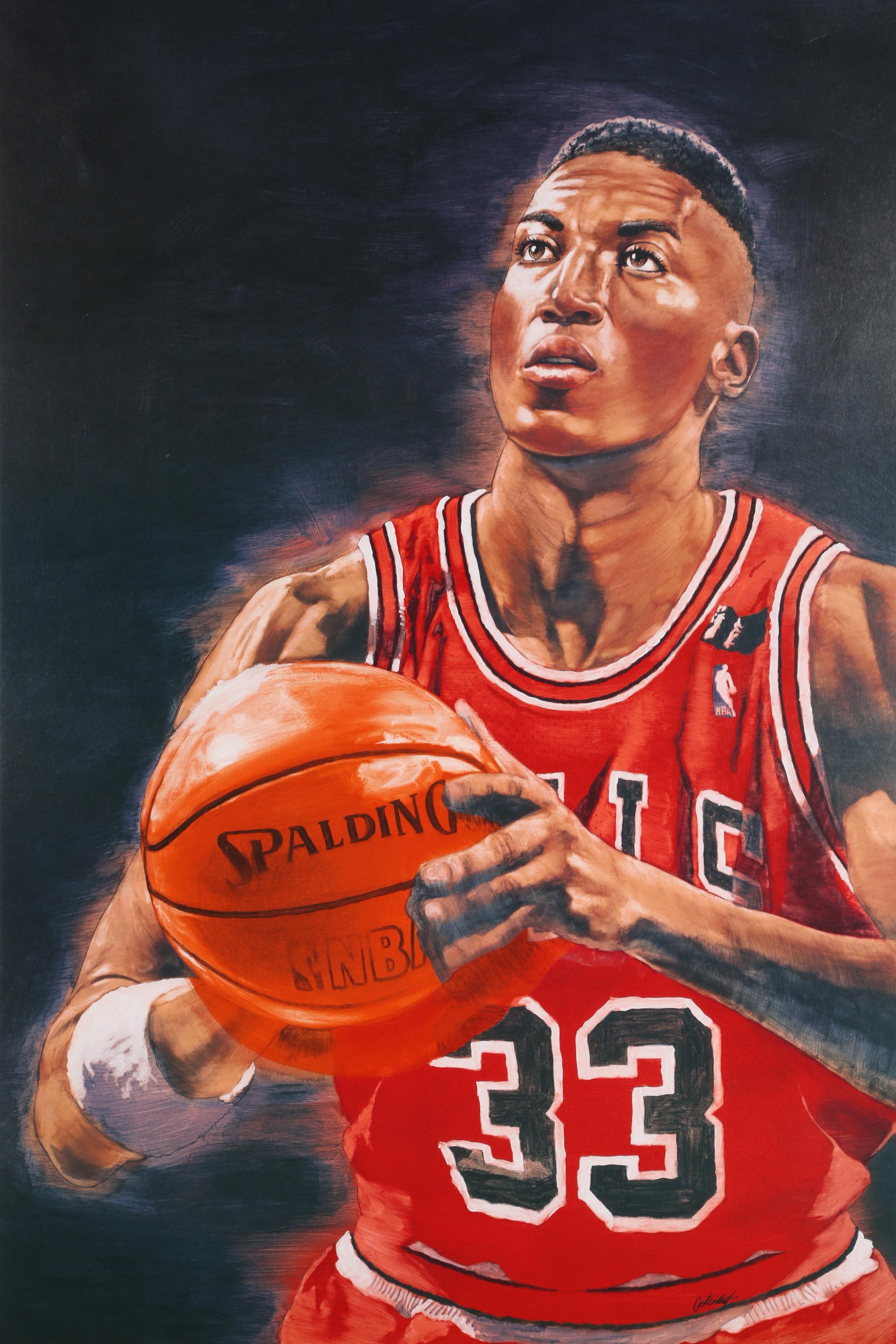 Scottie Pippen Autographed Limited Edition Offset Lithograph Poster