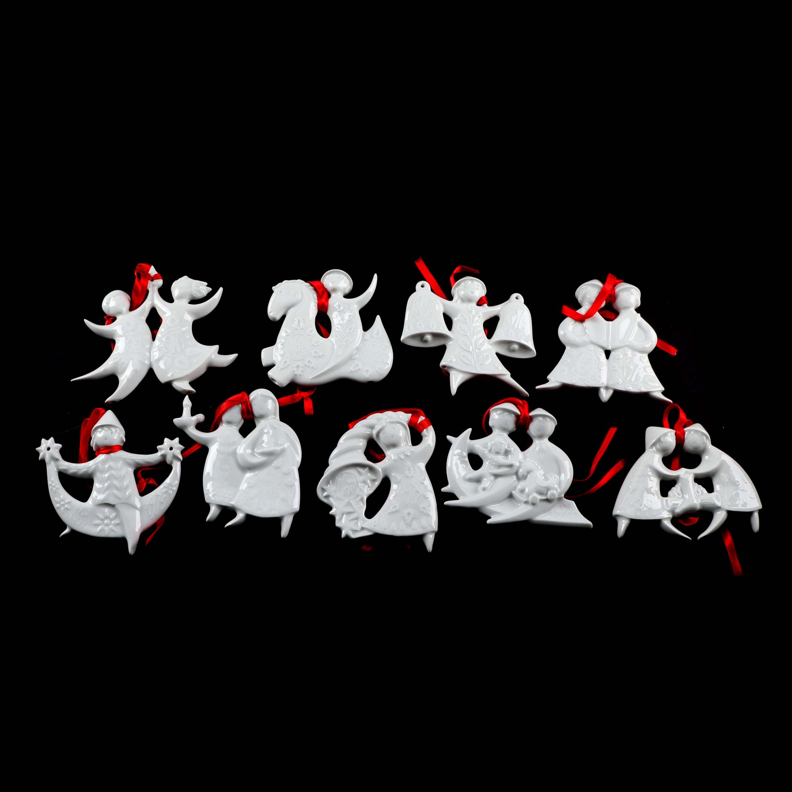 Haviland Limoges Porcelain Figural Christmas Ornaments