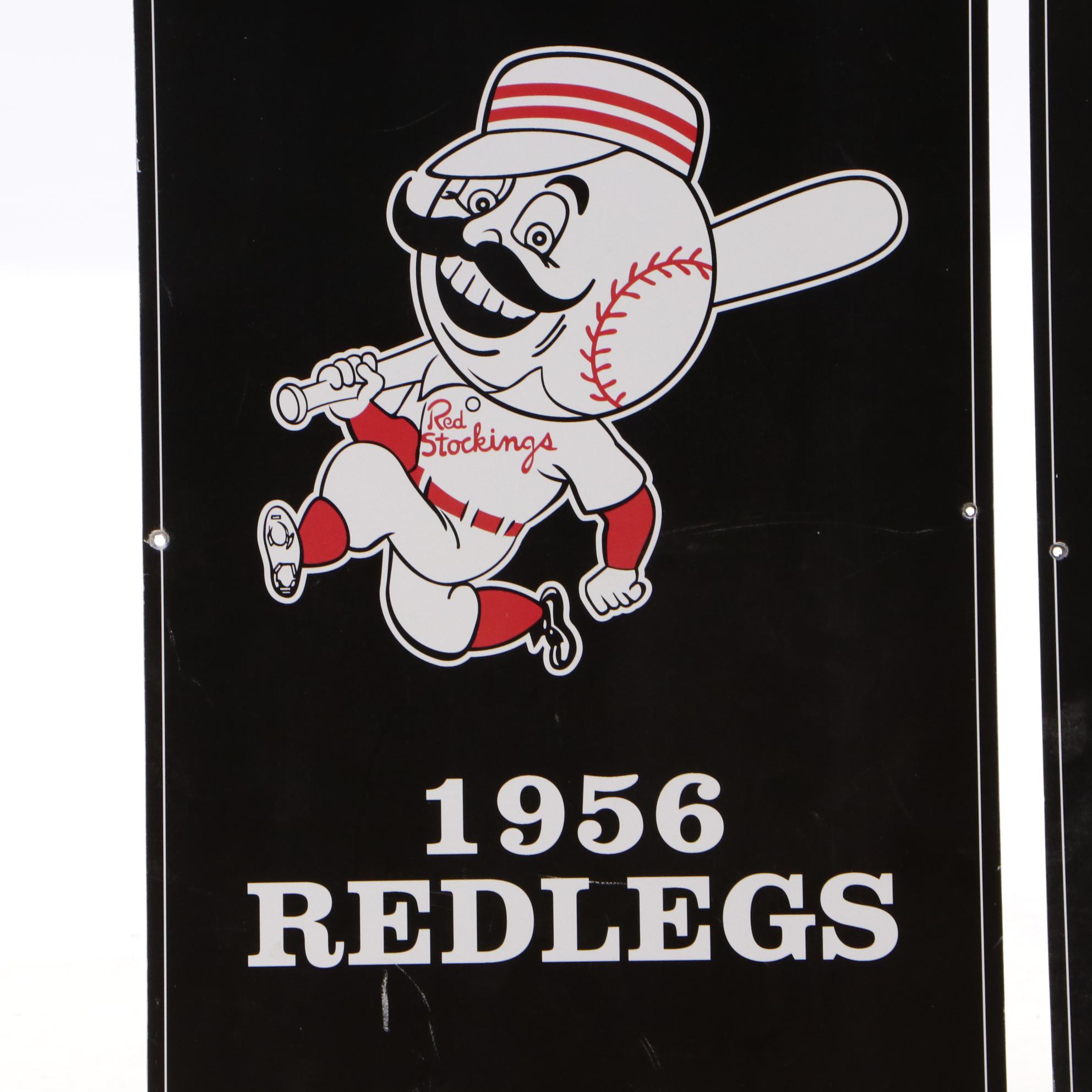 1956 Cincinnati Reds Hall of Fame "Mr. Redlegs" Logo Plaques
