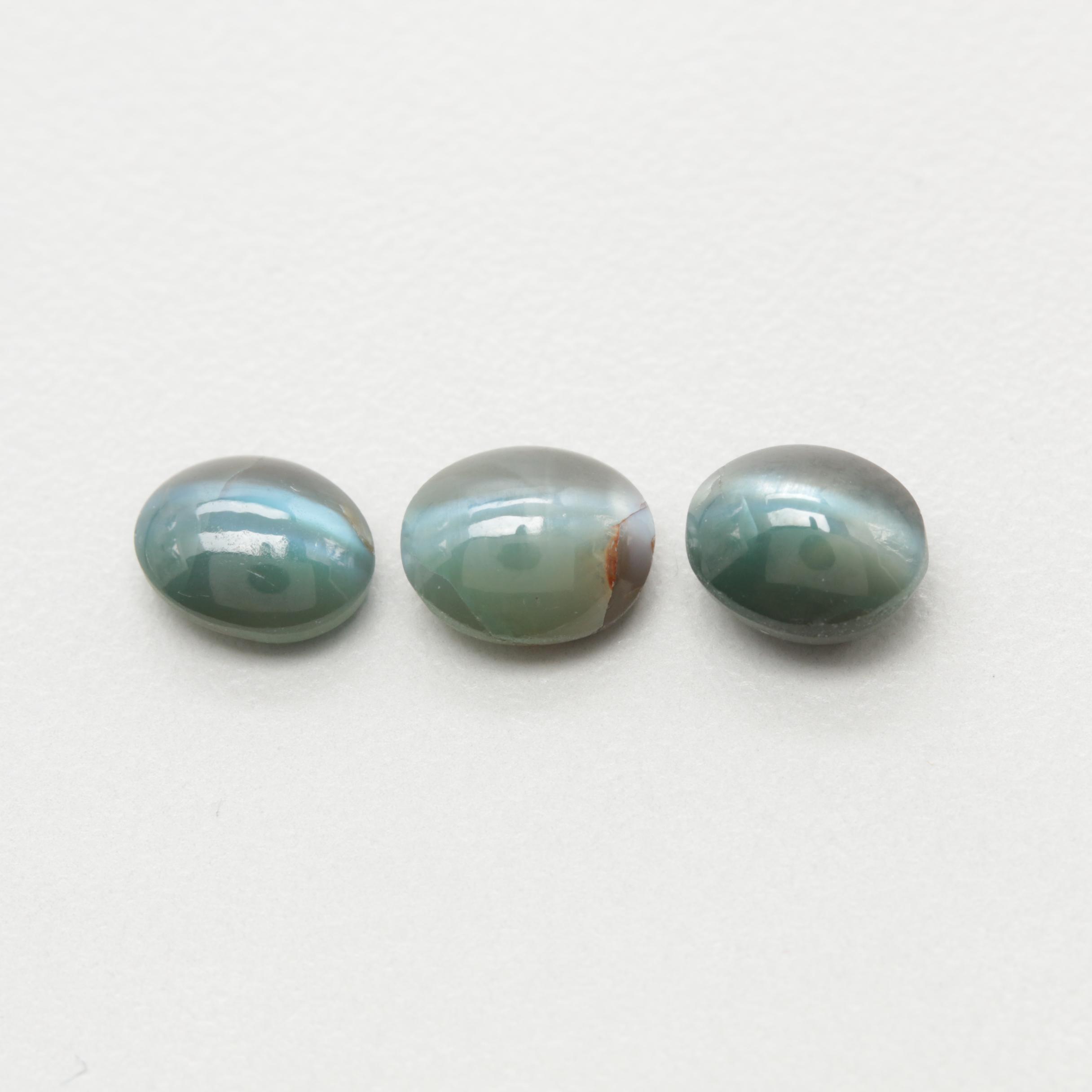 Loose 4.91 CTW Cat's Eye Alexandrite Oval Cabochon Assortment