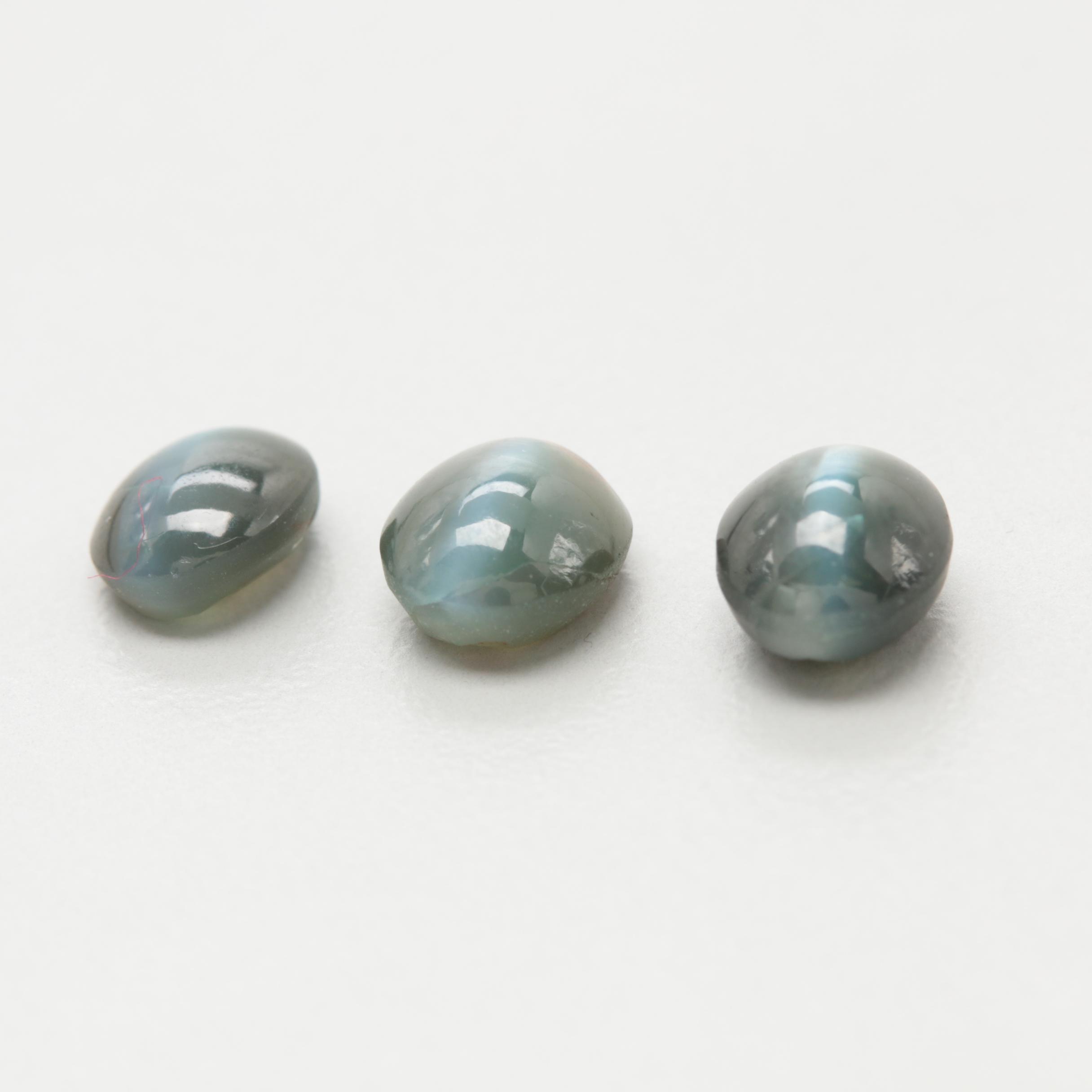 Loose 4.91 CTW Cat's Eye Alexandrite Oval Cabochon Assortment