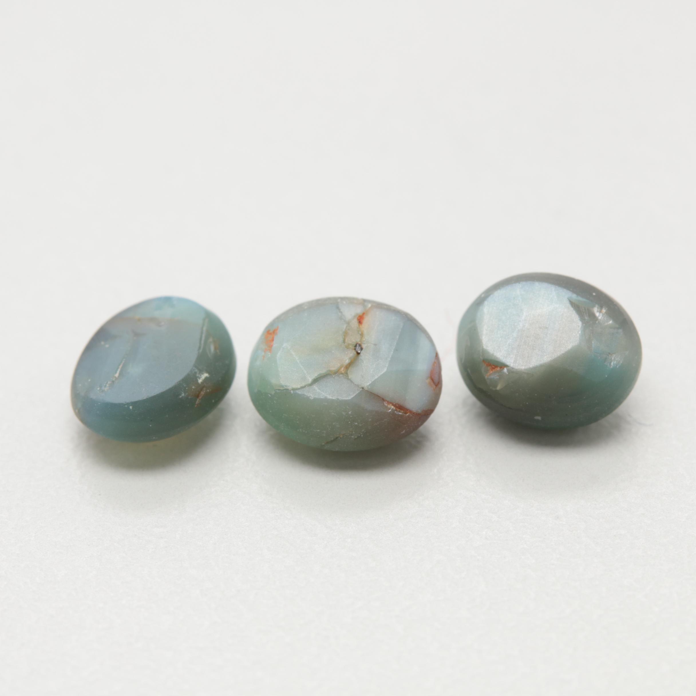 Loose 4.91 CTW Cat's Eye Alexandrite Oval Cabochon Assortment