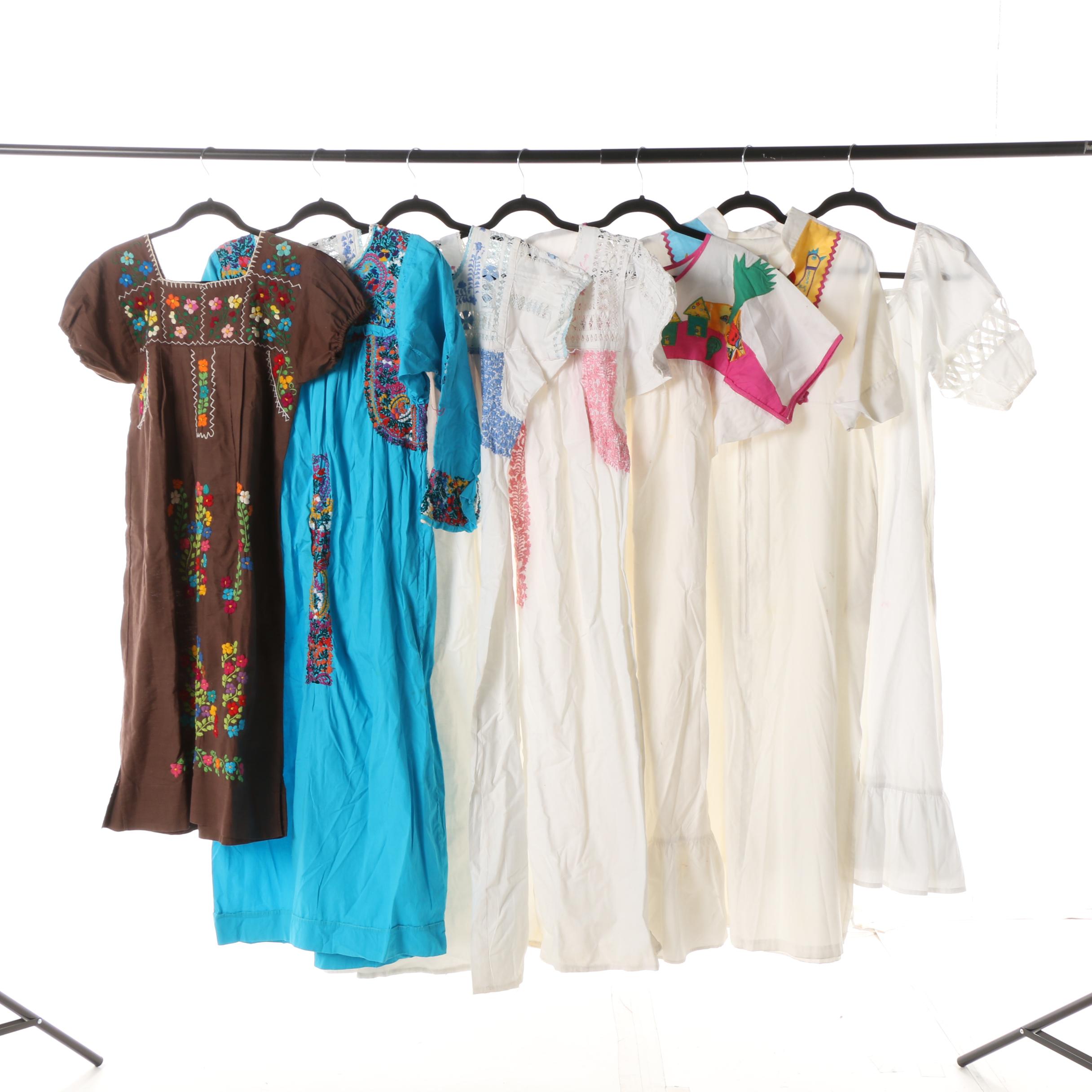 Women's Vintage Embroidered Cotton Caftans and Lounge Wear including Hyacinth
