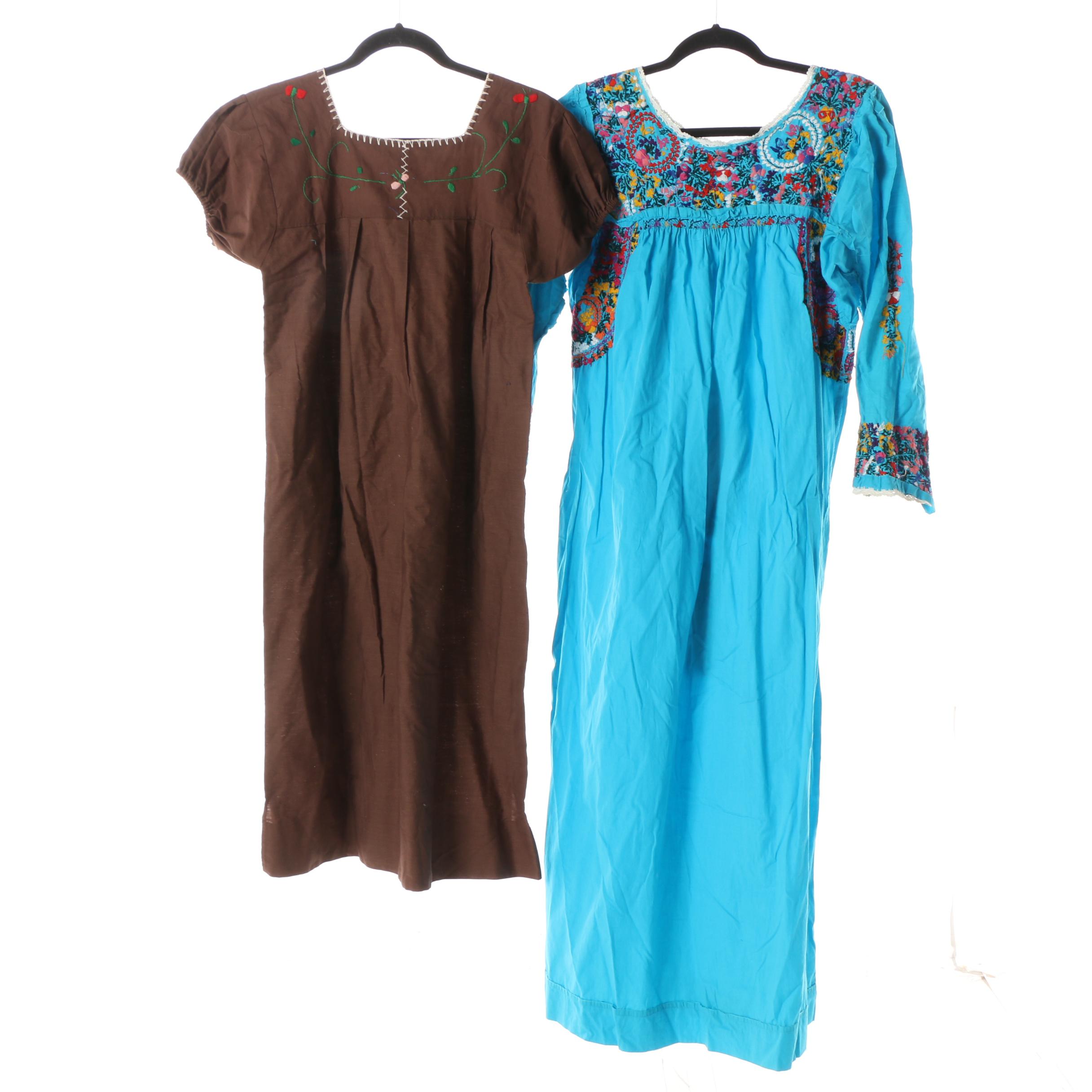 Women's Vintage Embroidered Cotton Caftans and Lounge Wear including Hyacinth