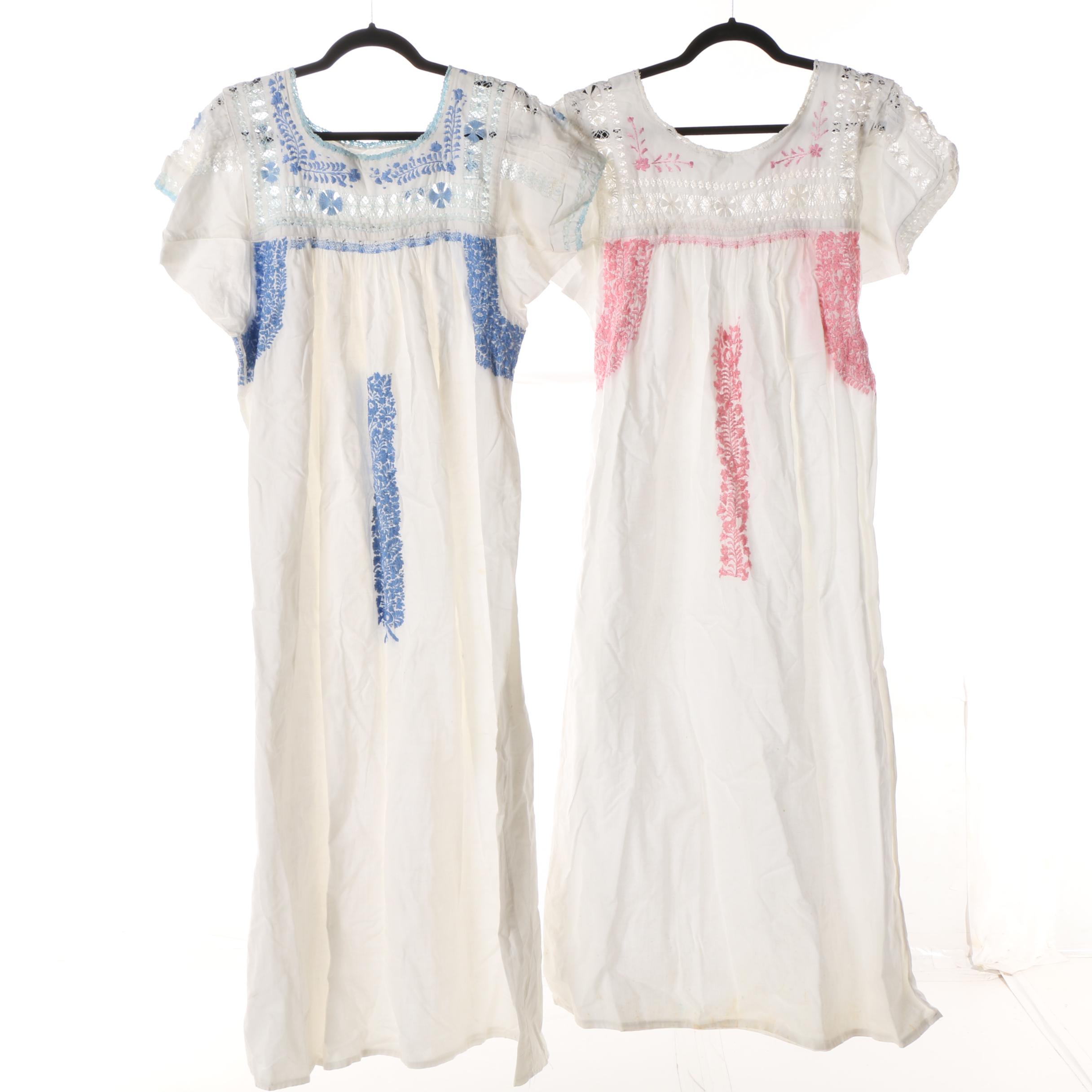 Women's Vintage Embroidered Cotton Caftans and Lounge Wear including Hyacinth