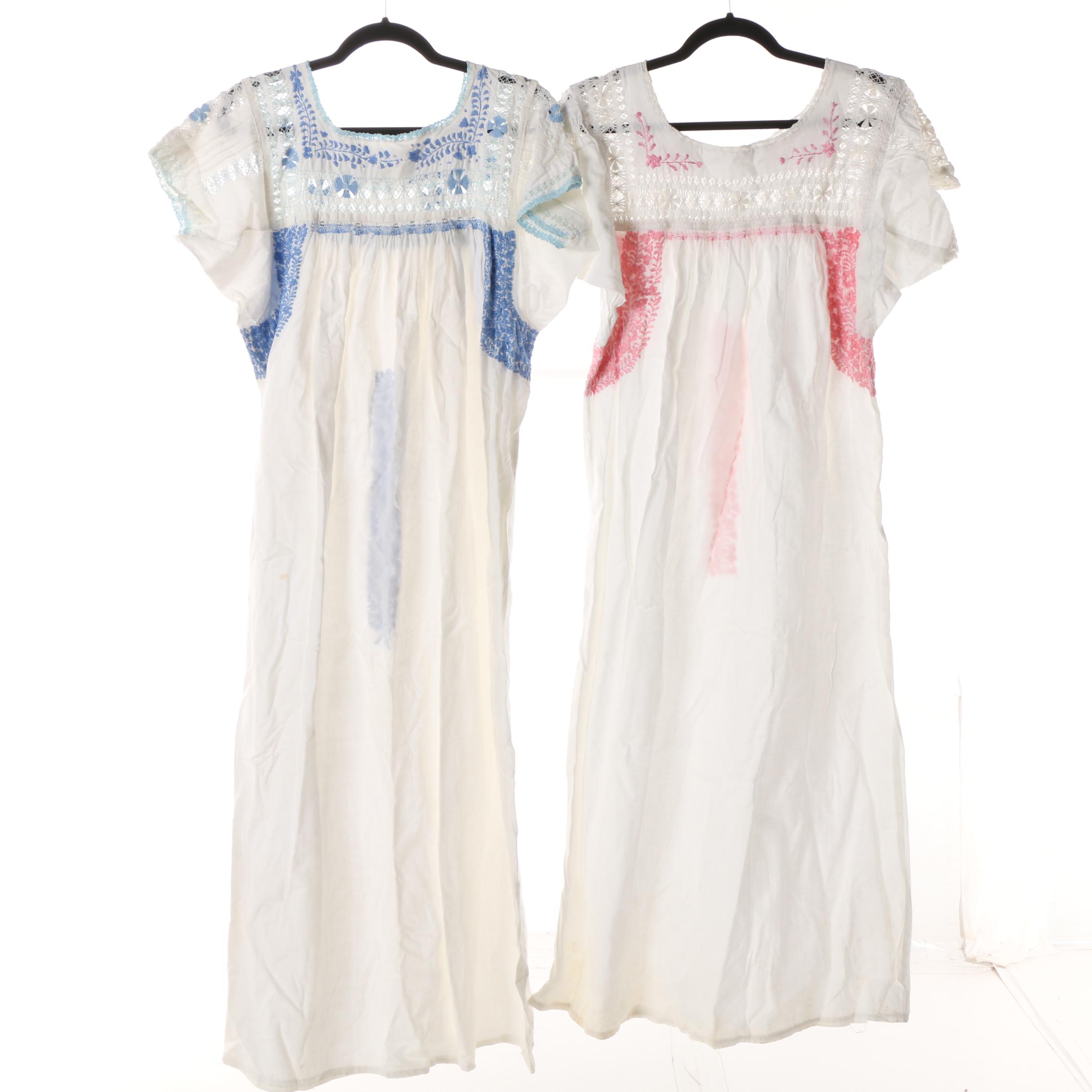 Women's Vintage Embroidered Cotton Caftans and Lounge Wear including Hyacinth