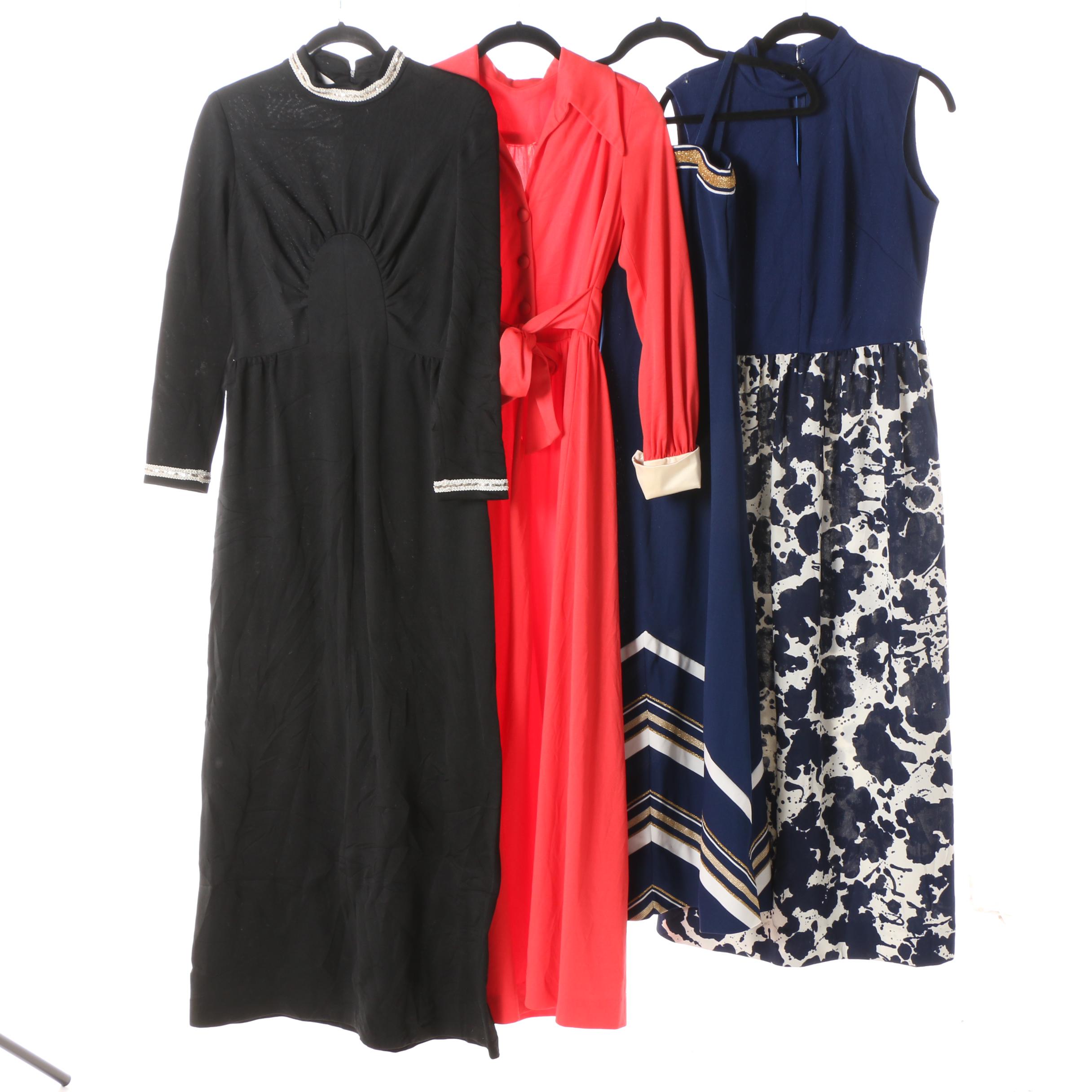 Collection of 1970s Jersey Maxi Disco Dresses